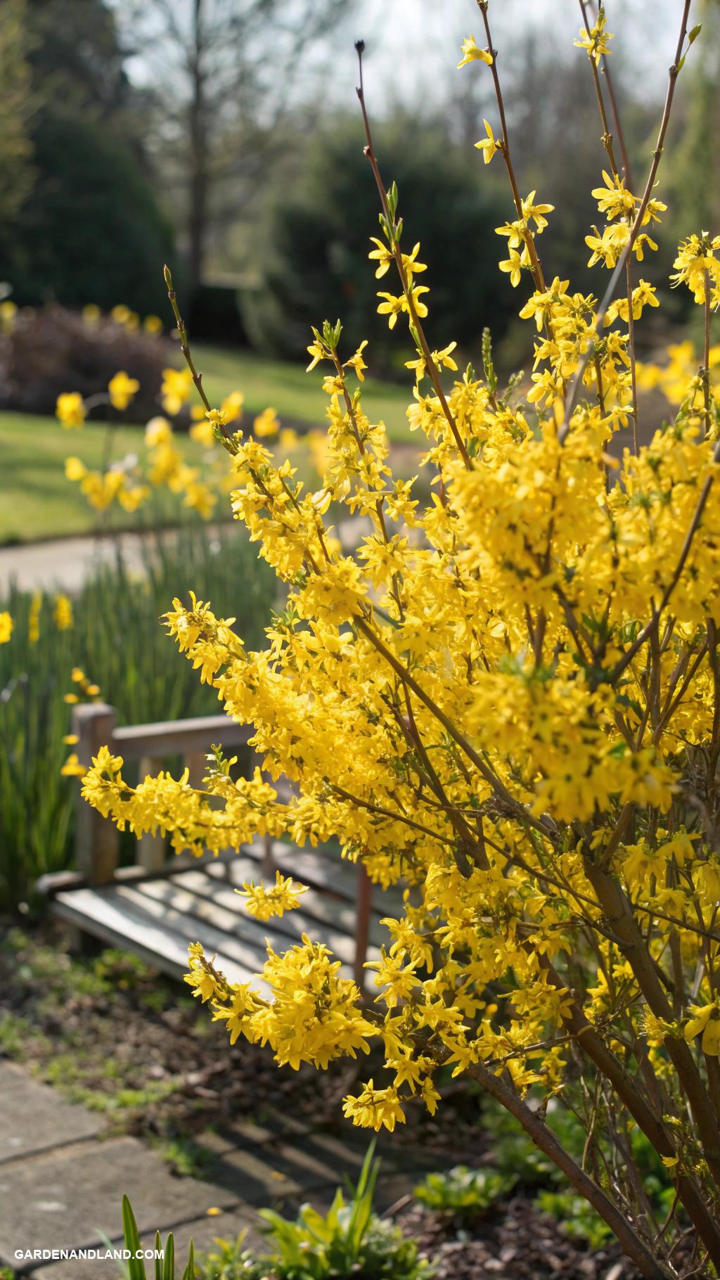 best shrubs and bushes Forsythia heralds spring with bright yellow blooms
