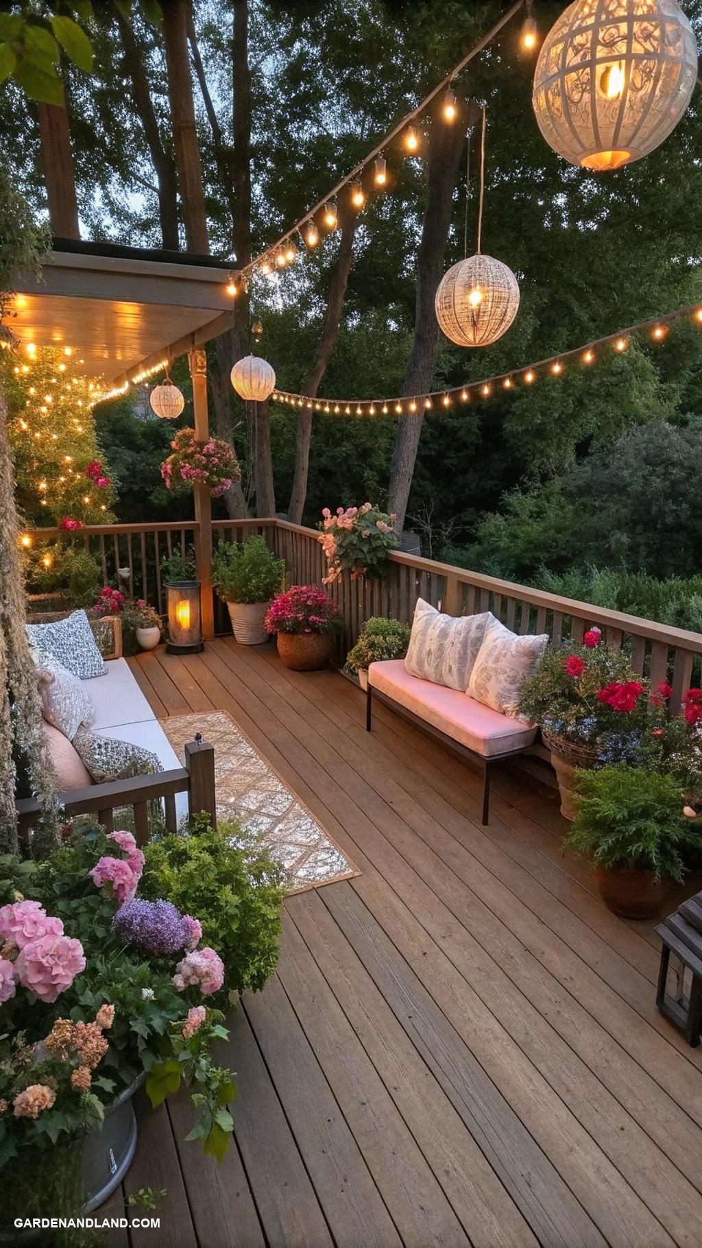 deck ideas Decks adorned with decorative lighting fixtures
