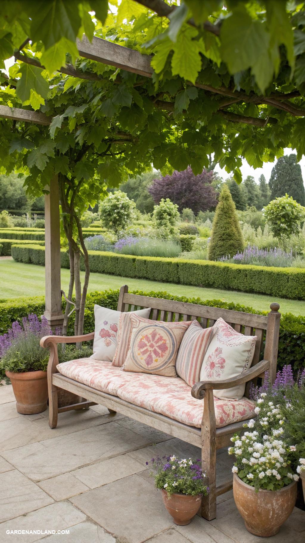easy front yard ideas Outdoor seating area with cozy cushions
