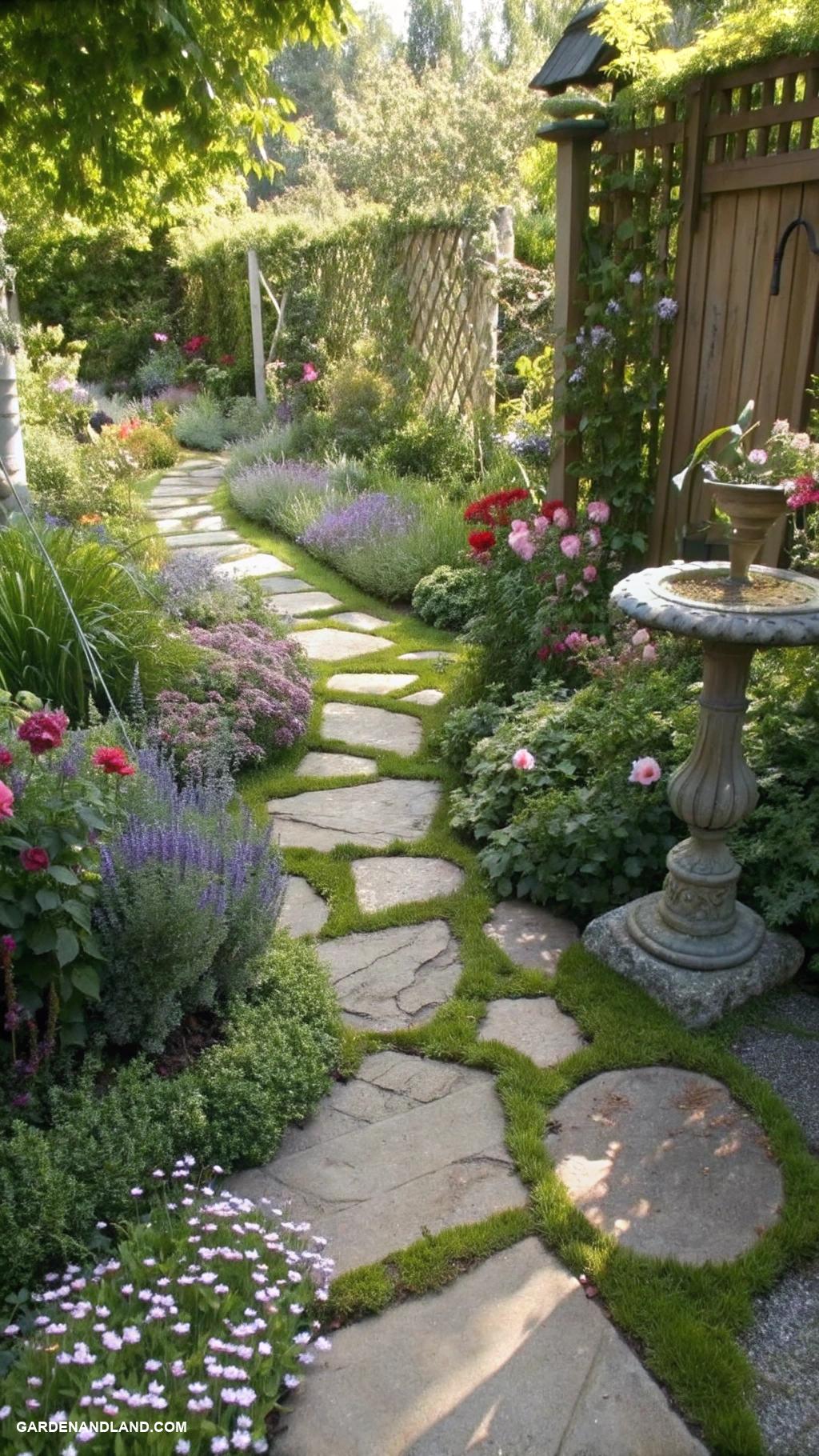 easy garden ideas DIY garden path with stepping stones