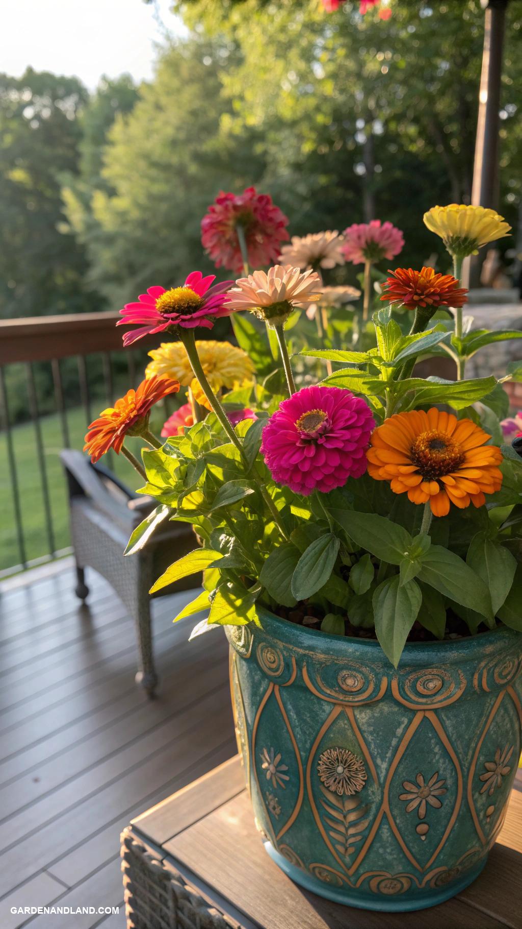 full sun container plants Sun loving Zinnias for Continuous Blooms