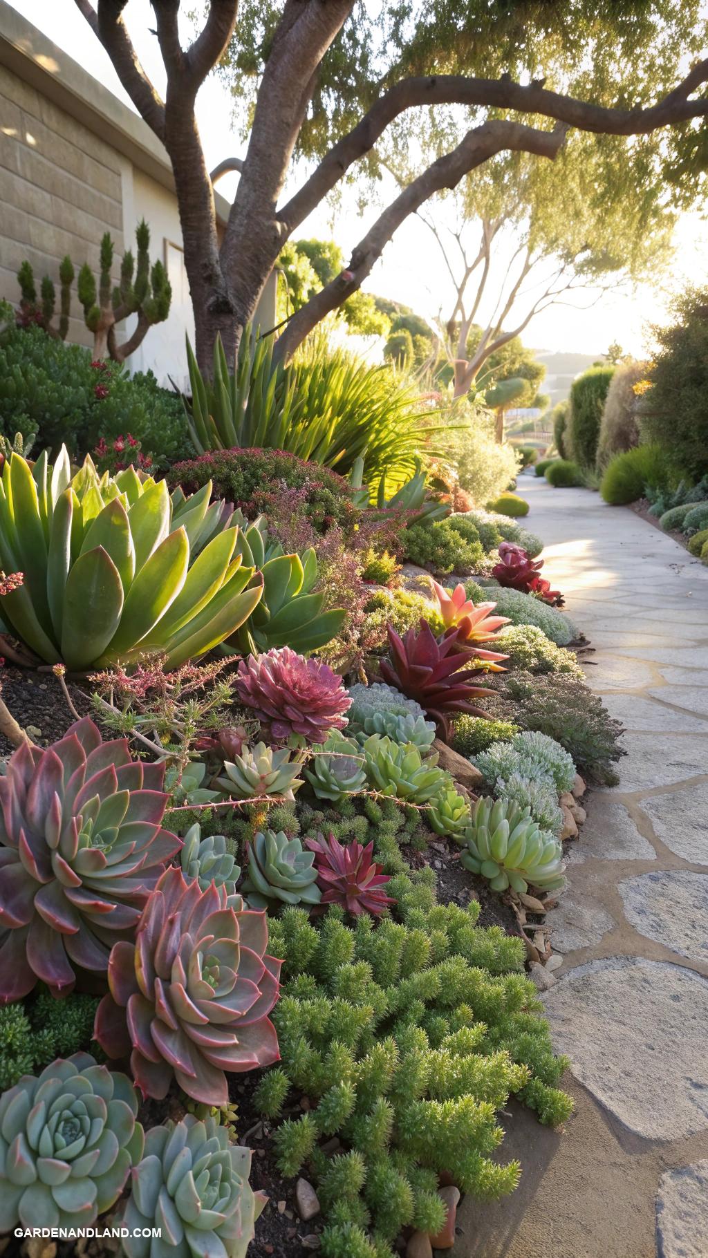 garden edging ideas Low growing succulents for natural beauty