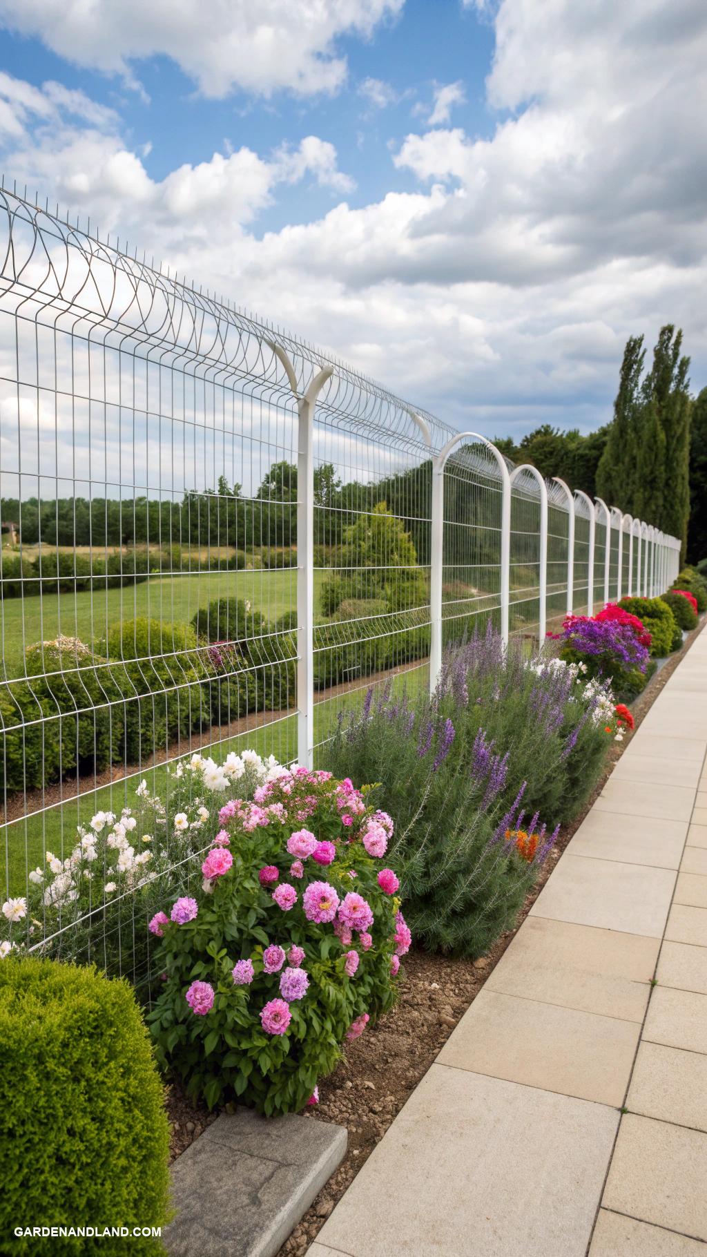garden edging ideas Wire fencing for modern aesthetic