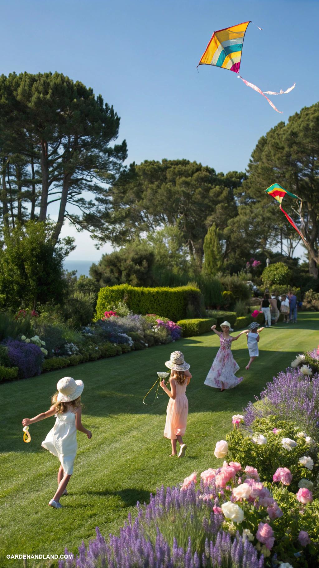 garden party ideas Kite flying competition with guests