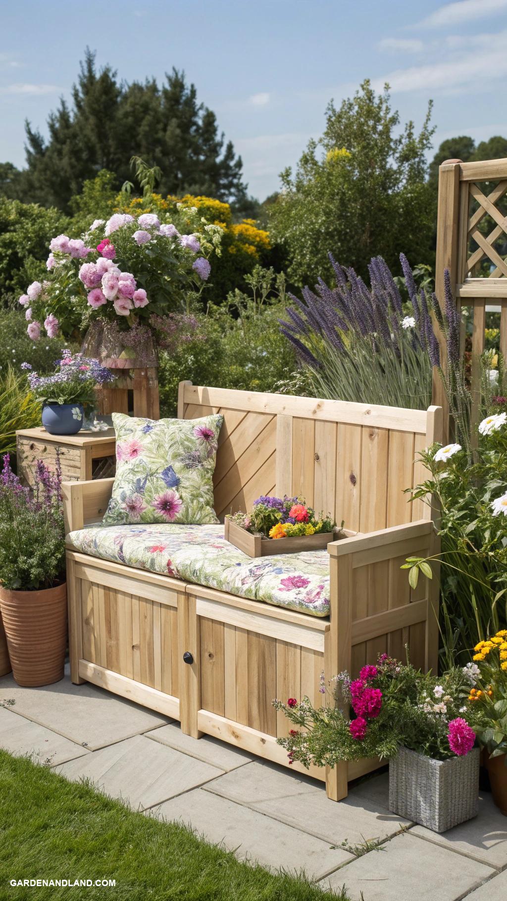 garden storage ideas Create a storage bench with seating