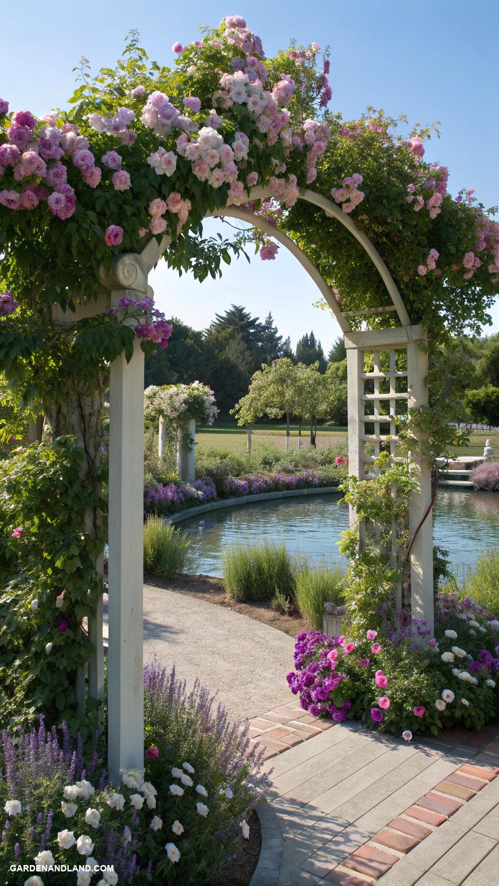 garden trellis ideas Archway trellis covered in fragrant vines