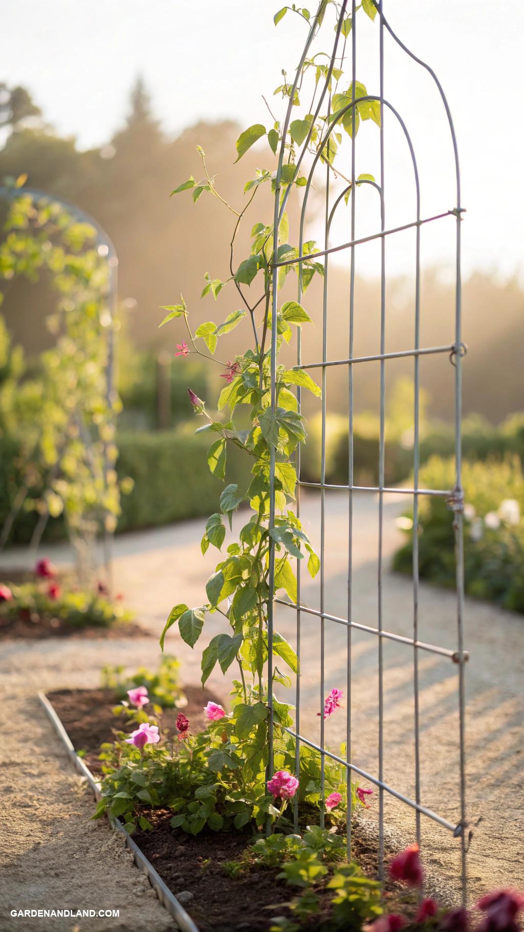 garden trellis ideas Wire fence trellis for minimalist designs