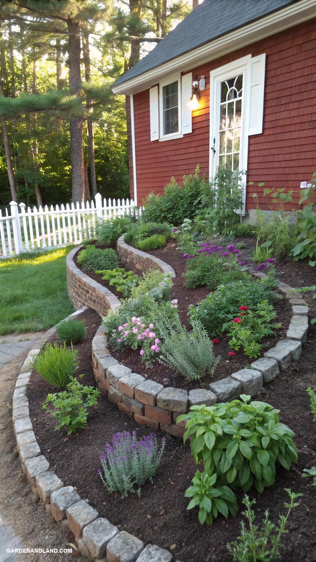 landscaping around house Design a small herb spiral garden