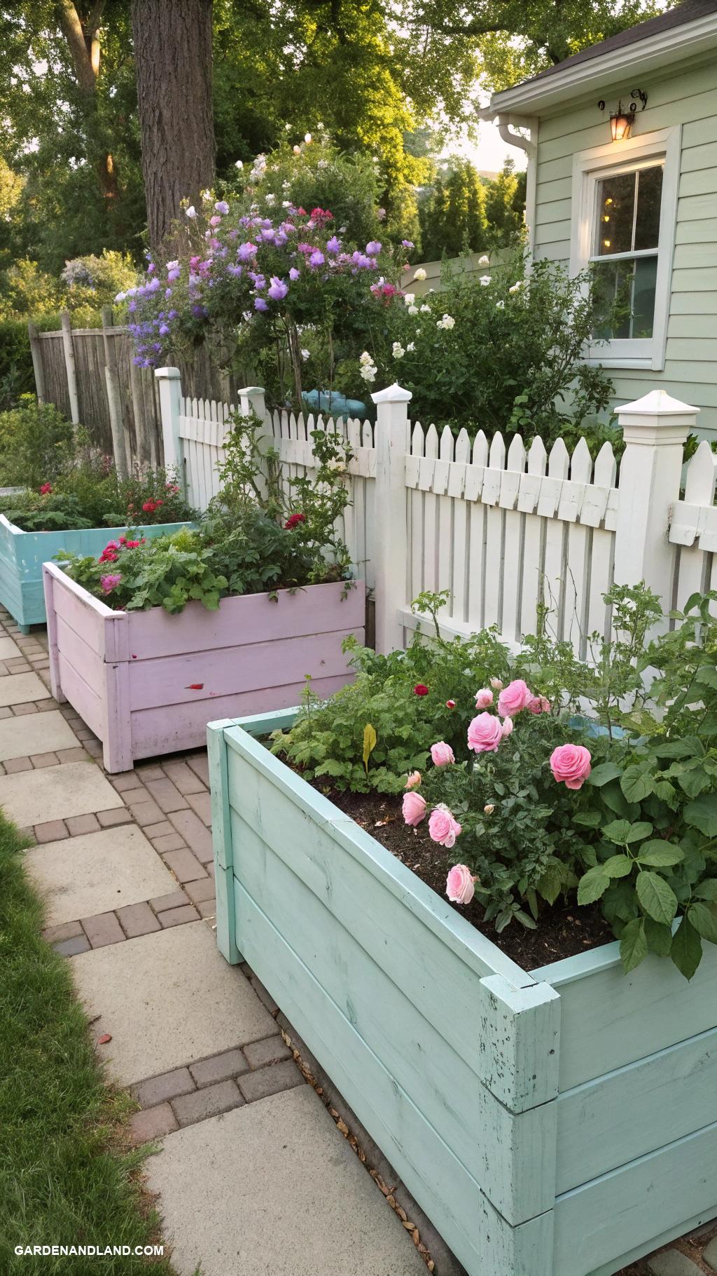 landscaping around house Incorporate colorful raised garden beds