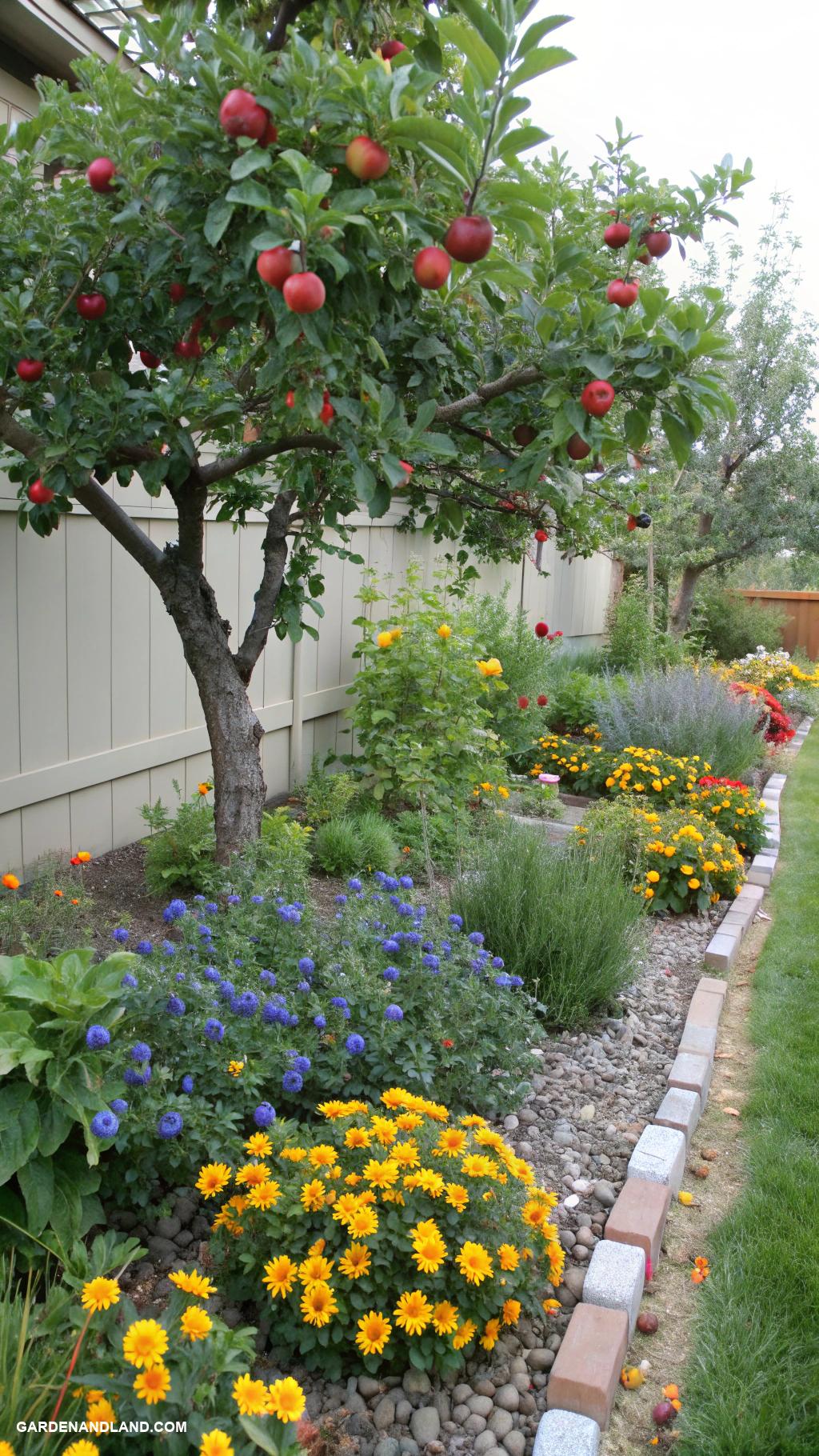 simple backyard ideas Edible landscaping with fruit trees and shrubs