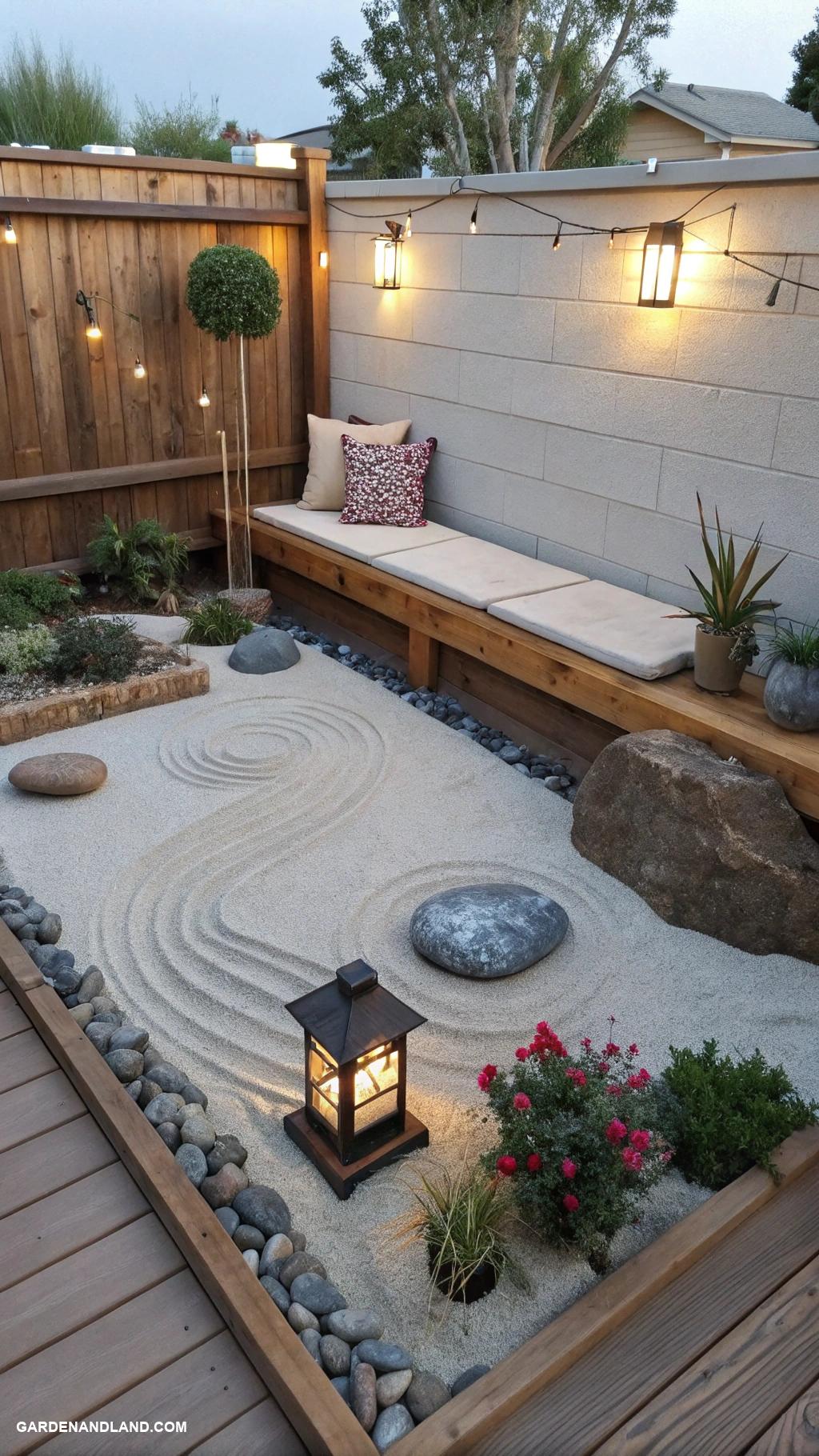 simple backyard ideas Mini zen garden for relaxation and meditation