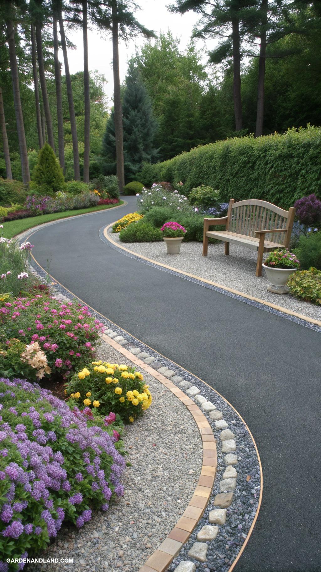 asphalt driveway ideas Incorporate decorative gravel between asphalt sections