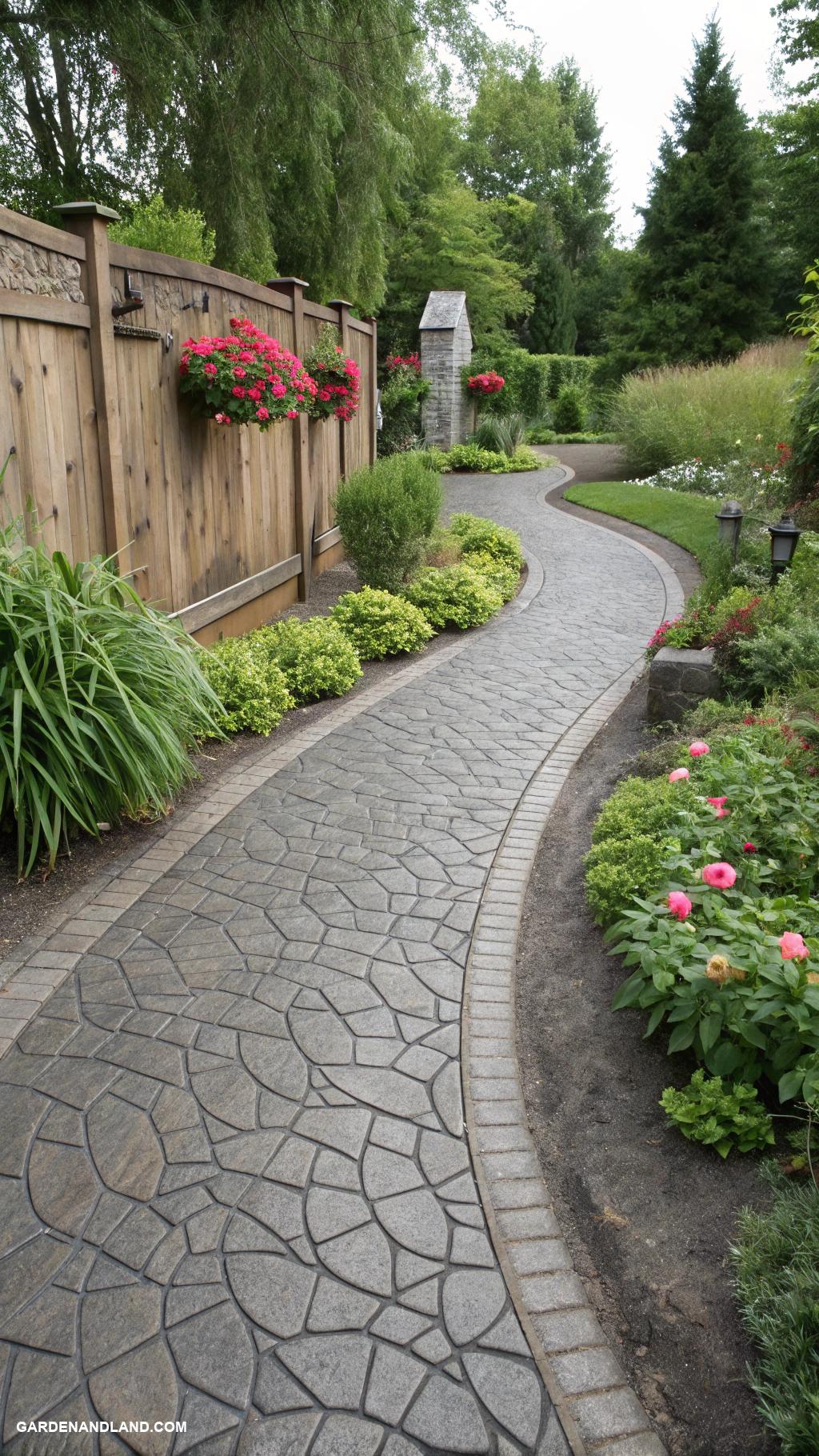 asphalt driveway ideas Use stamped patterns for unique texture