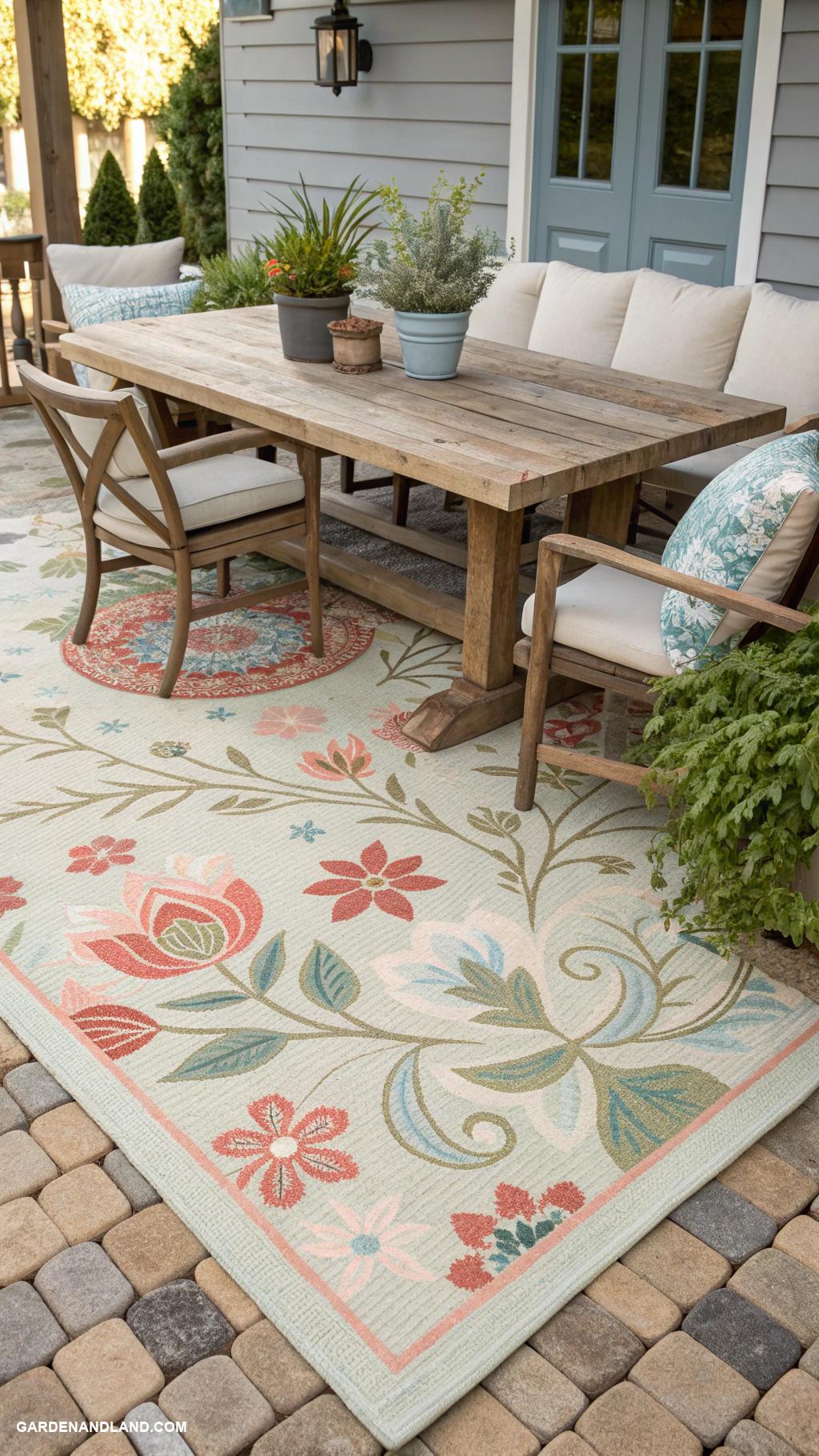 back patio ideas on a budget Outdoor rug for defined living space