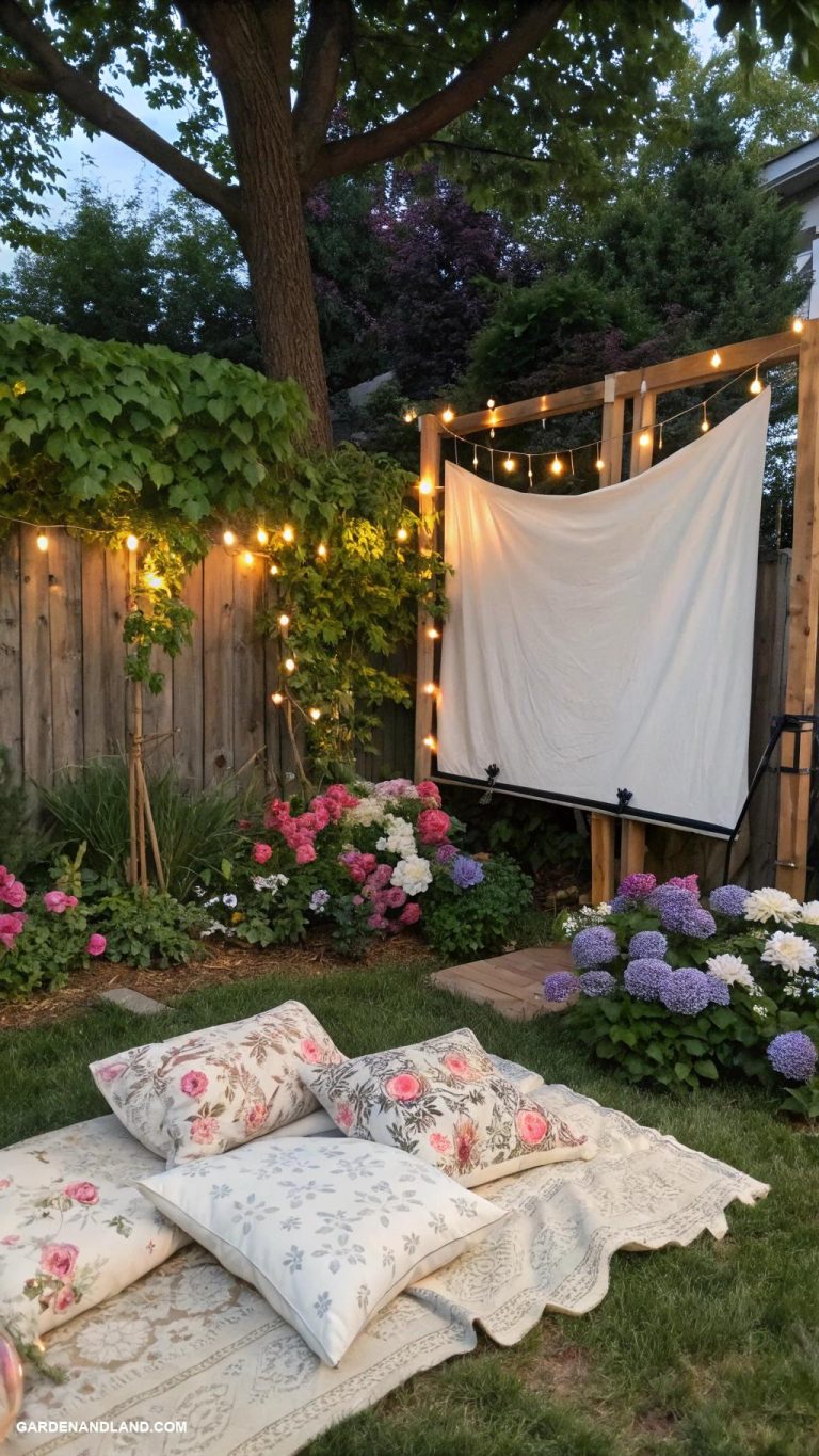 backyard movie night ideas Nature inspired movie poster decorations