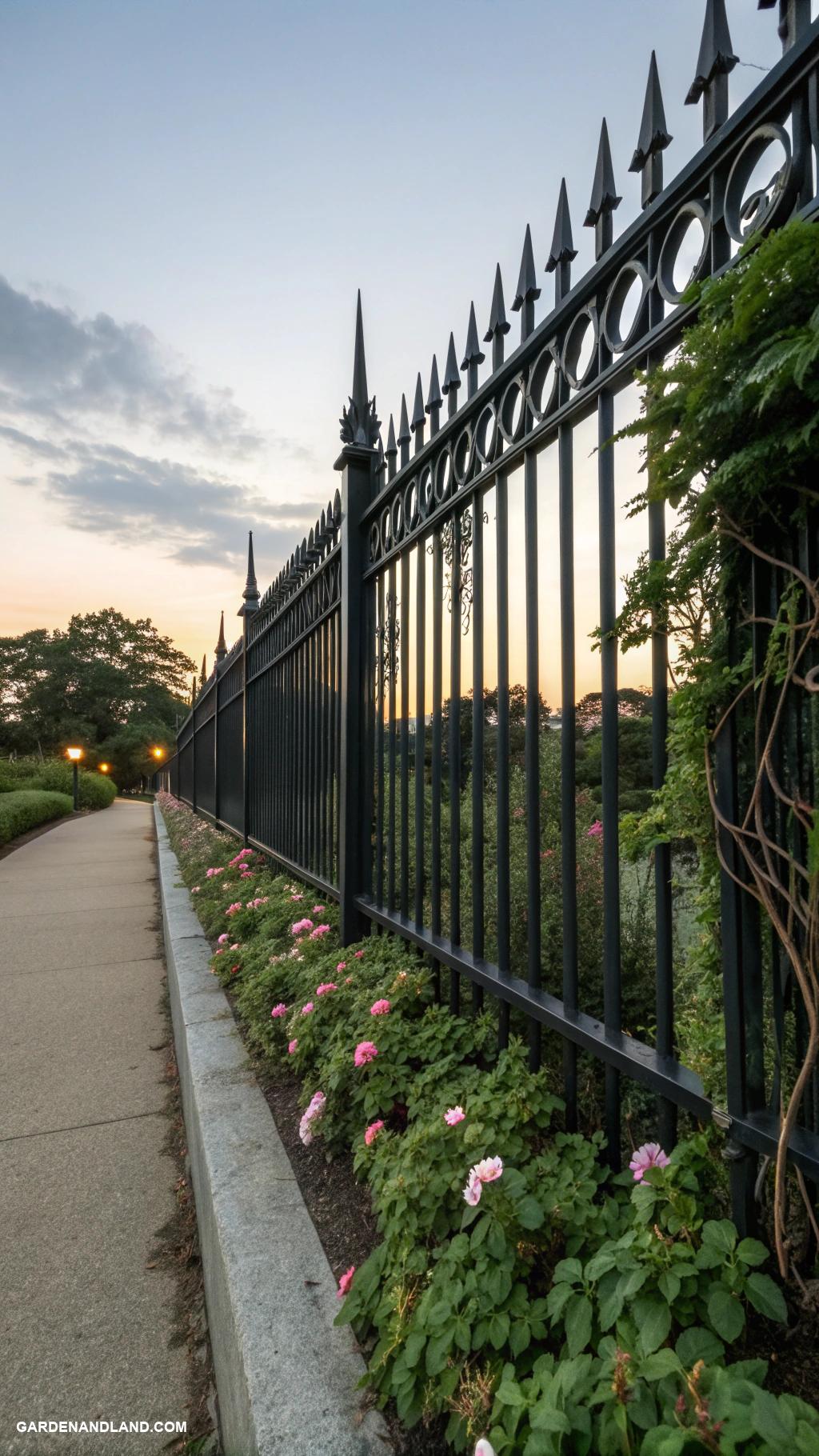 black metal fence ideas Spiked top fence for a menacing look