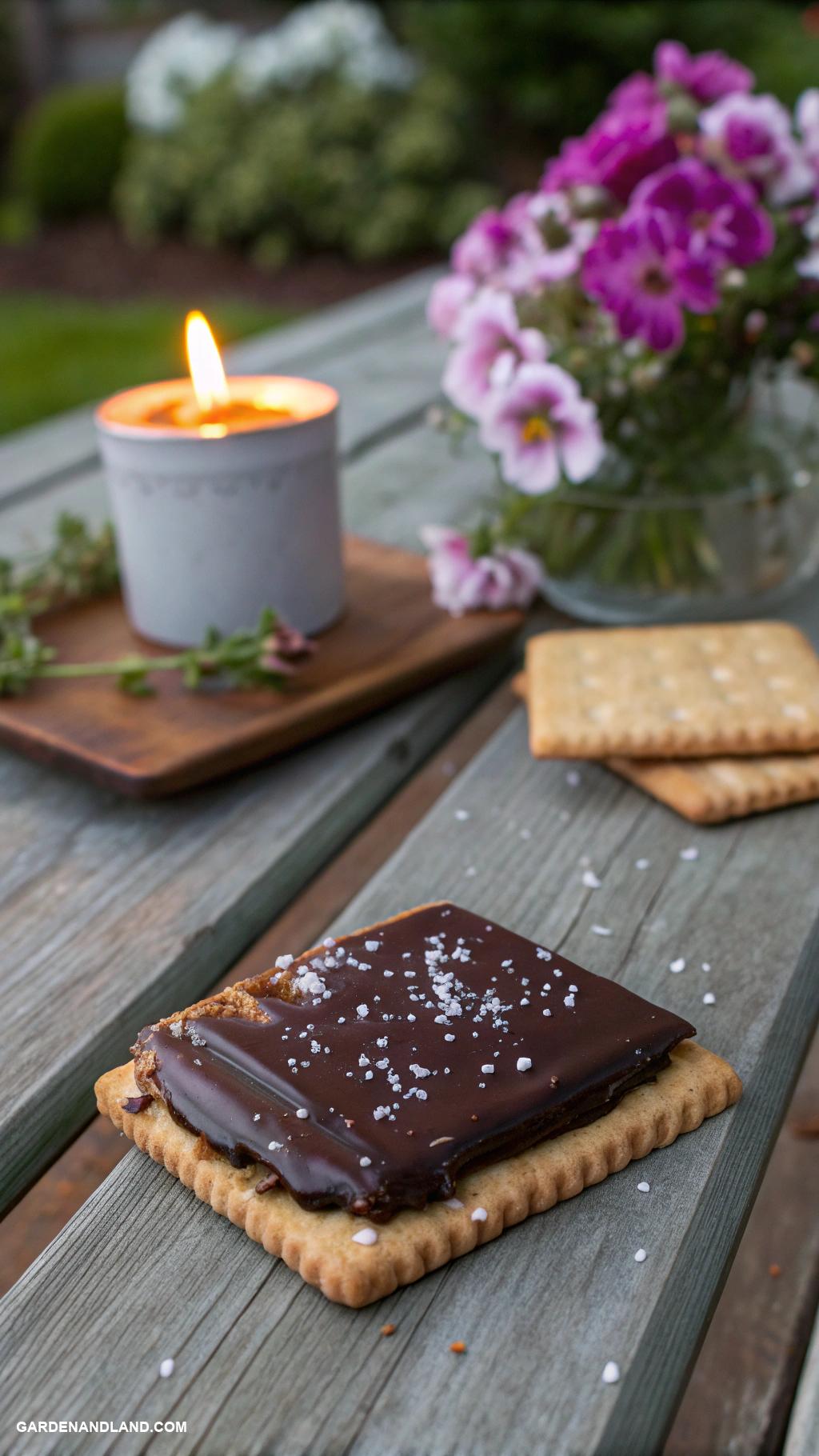 bonfire smores party Chocolate dipped graham crackers for extra crunch