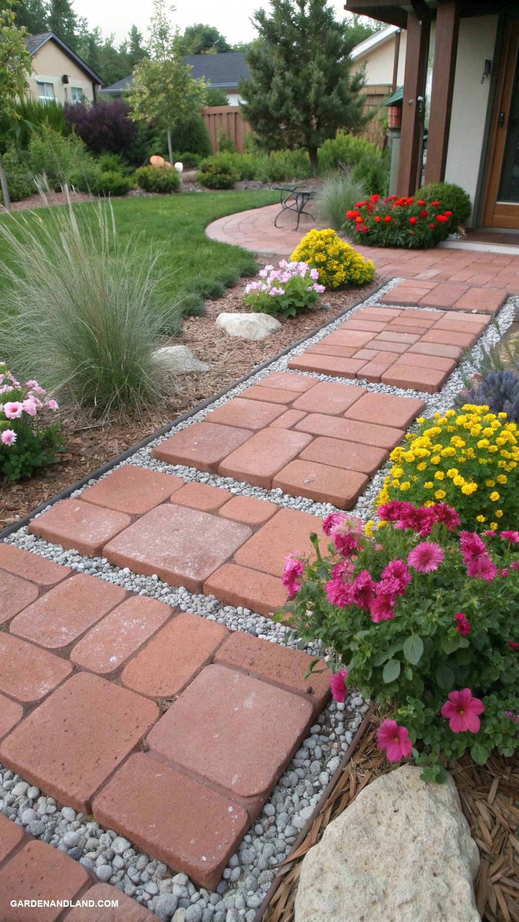 brick edging ideas Brick pavers with gravel in between