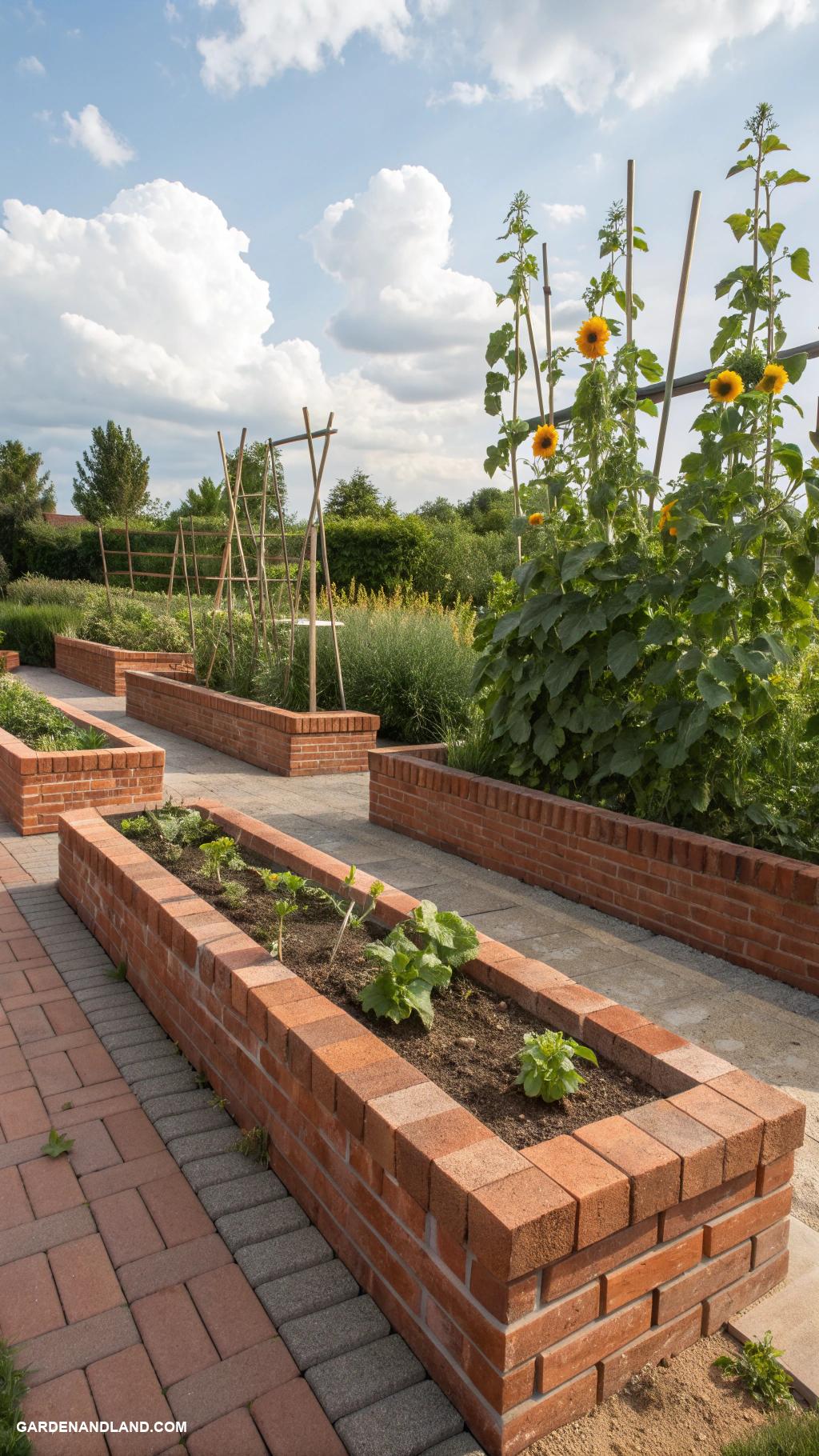 brick edging ideas Raised brick borders for vegetable gardens