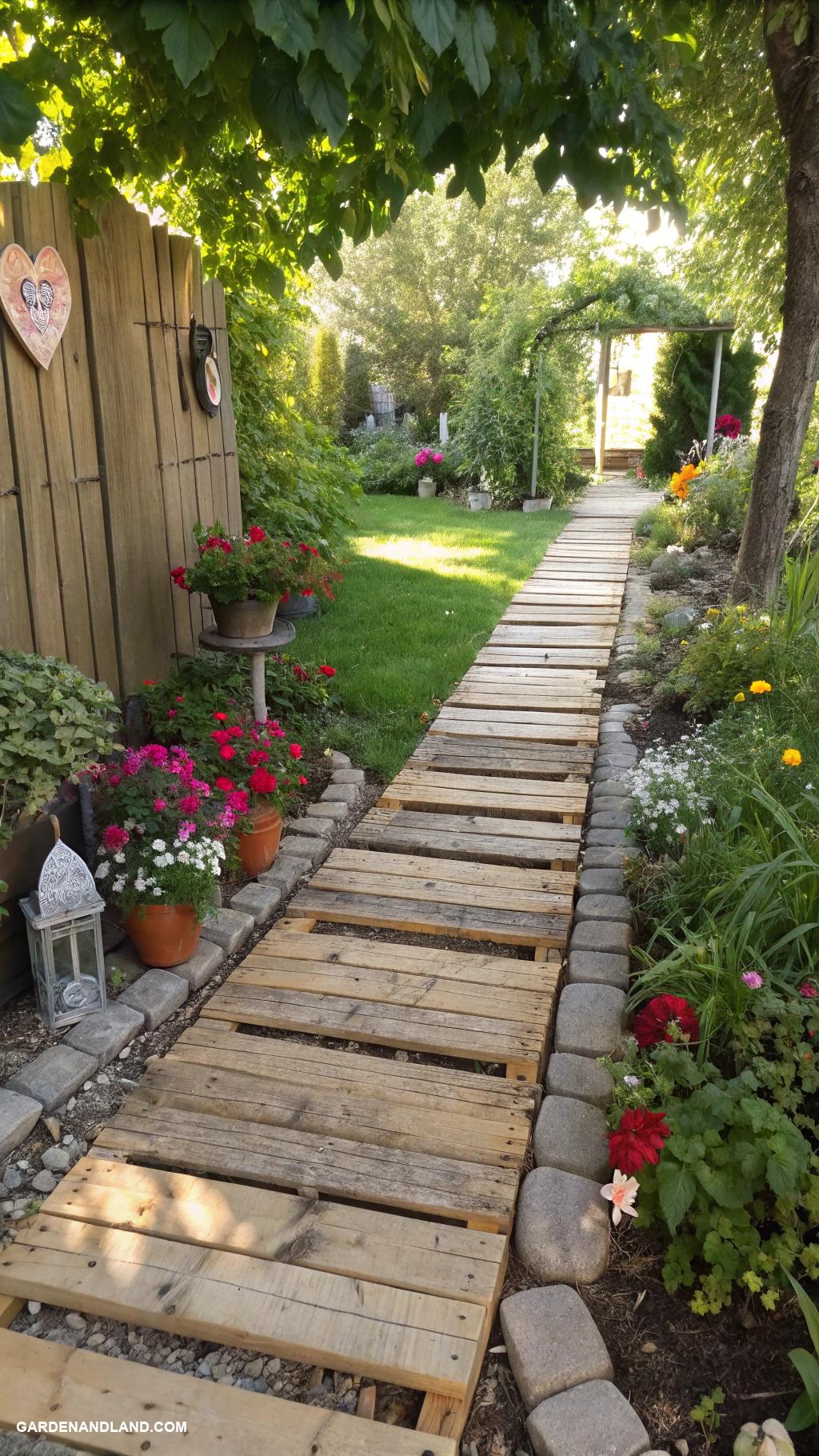 cheap walkway ideas diy DIY wooden pallet walkway for rustic charm