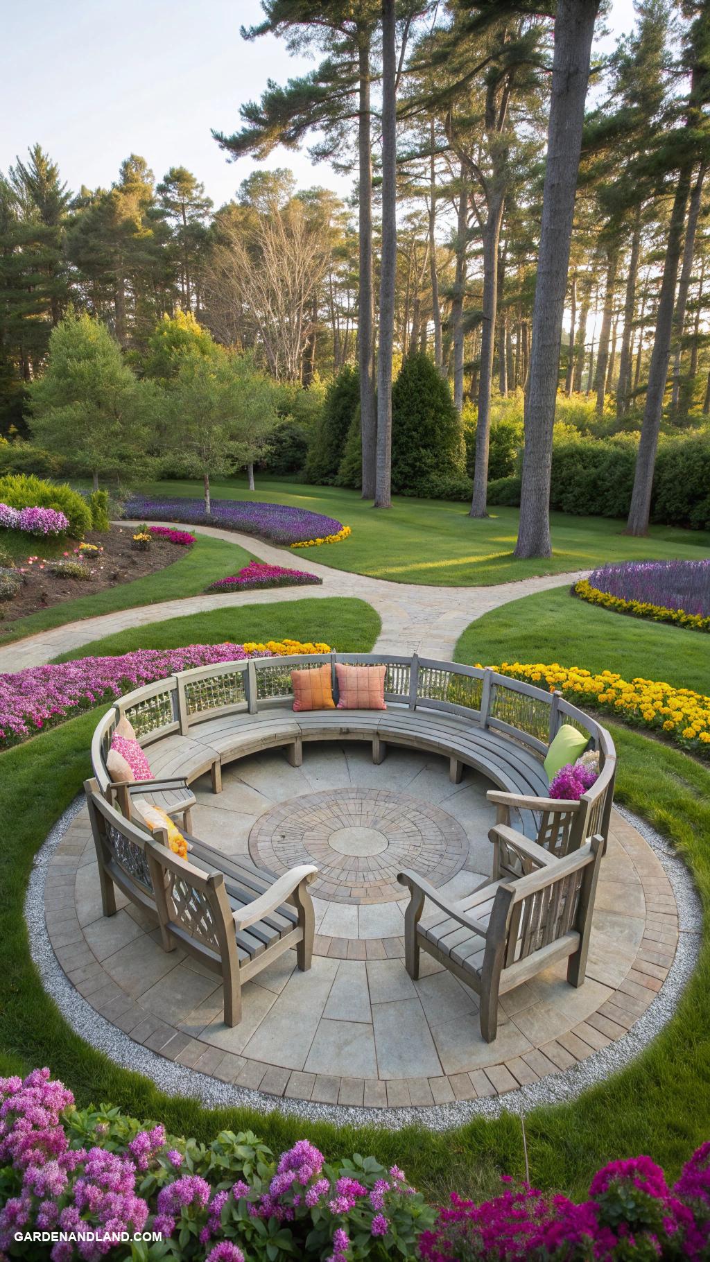 circular driveway ideas Circular seating area at center