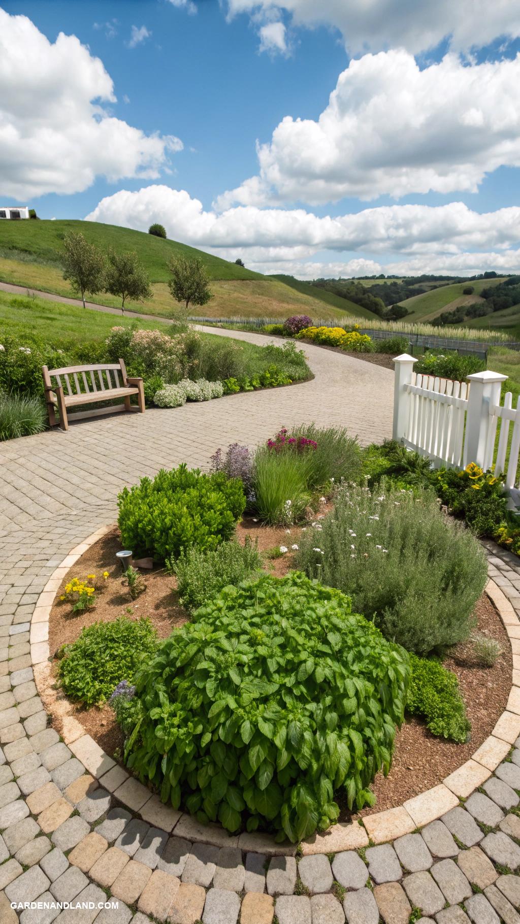 circular driveway ideas Herb garden circling the drive