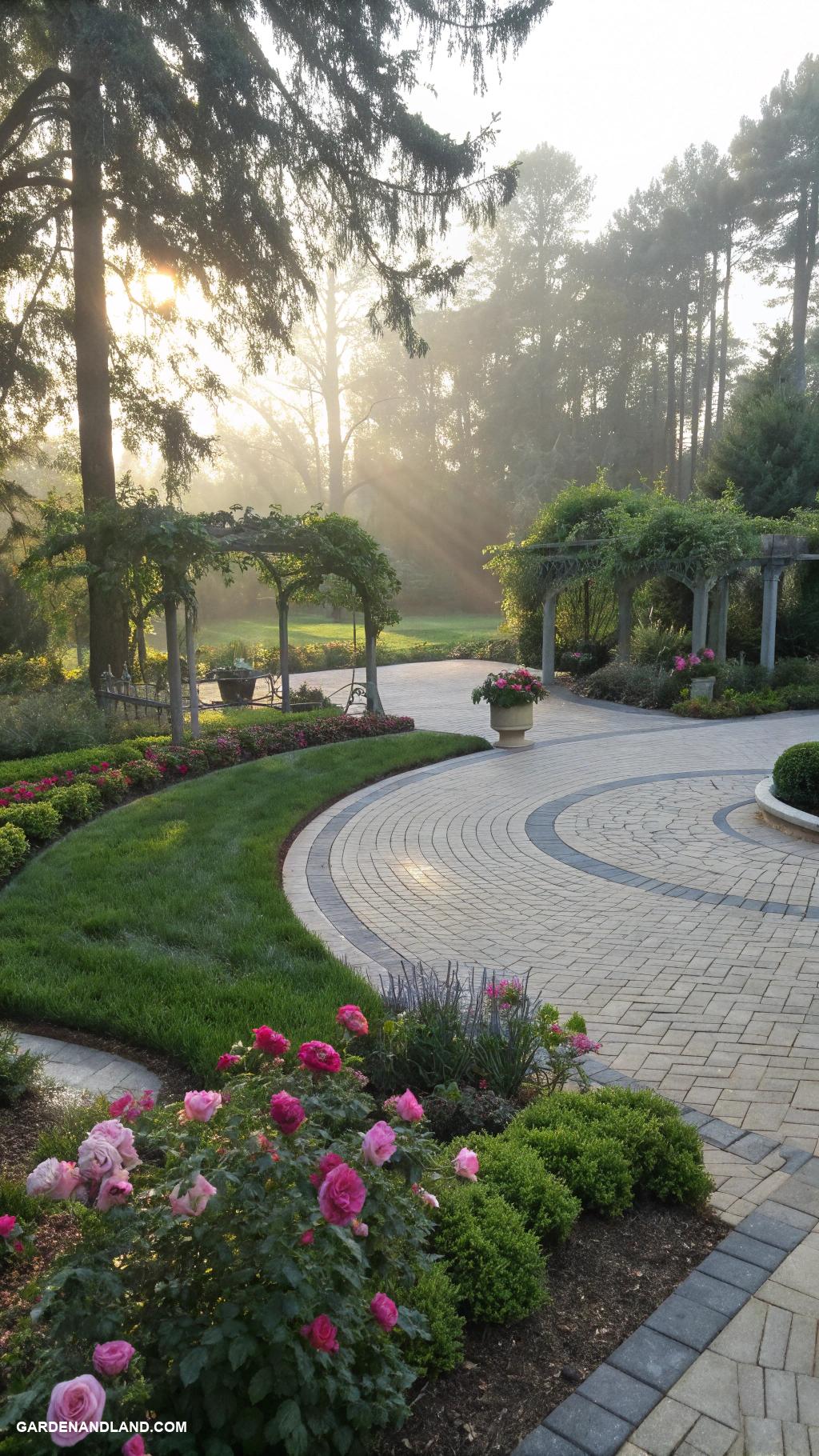 circular driveway ideas Interlocking pavers for a unique look