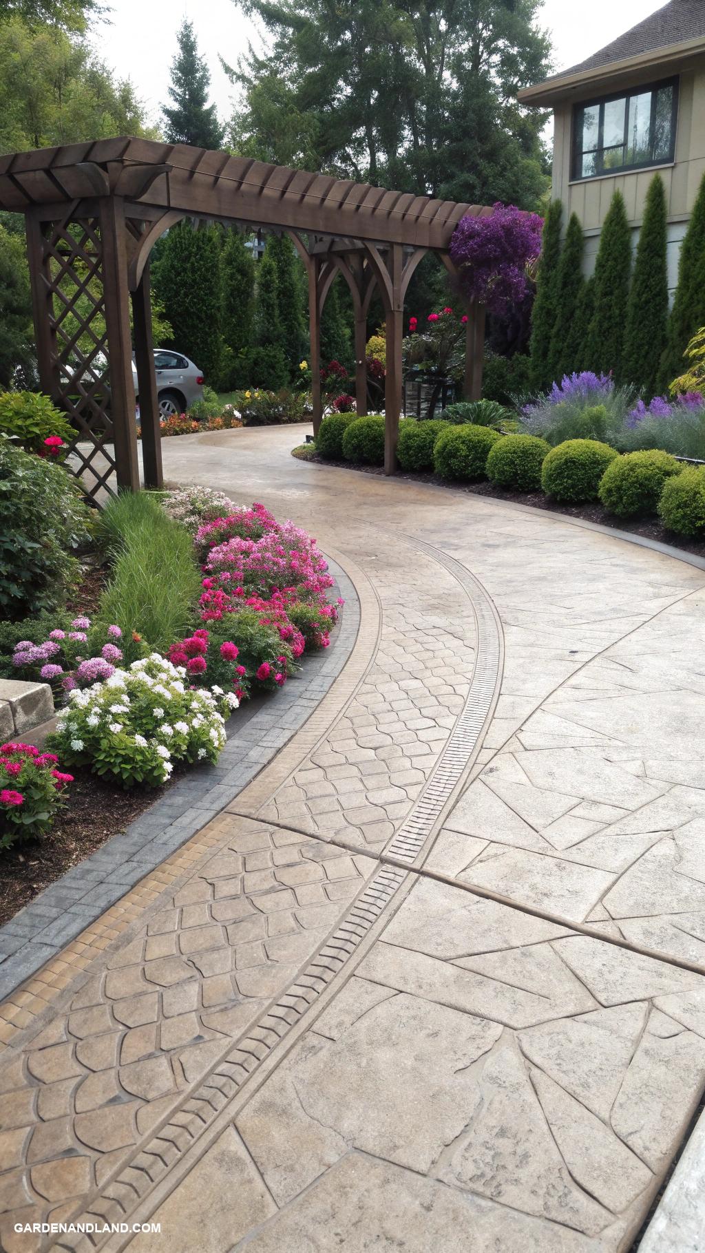 concrete driveway ideas Textured finishes for slip resistant surfaces