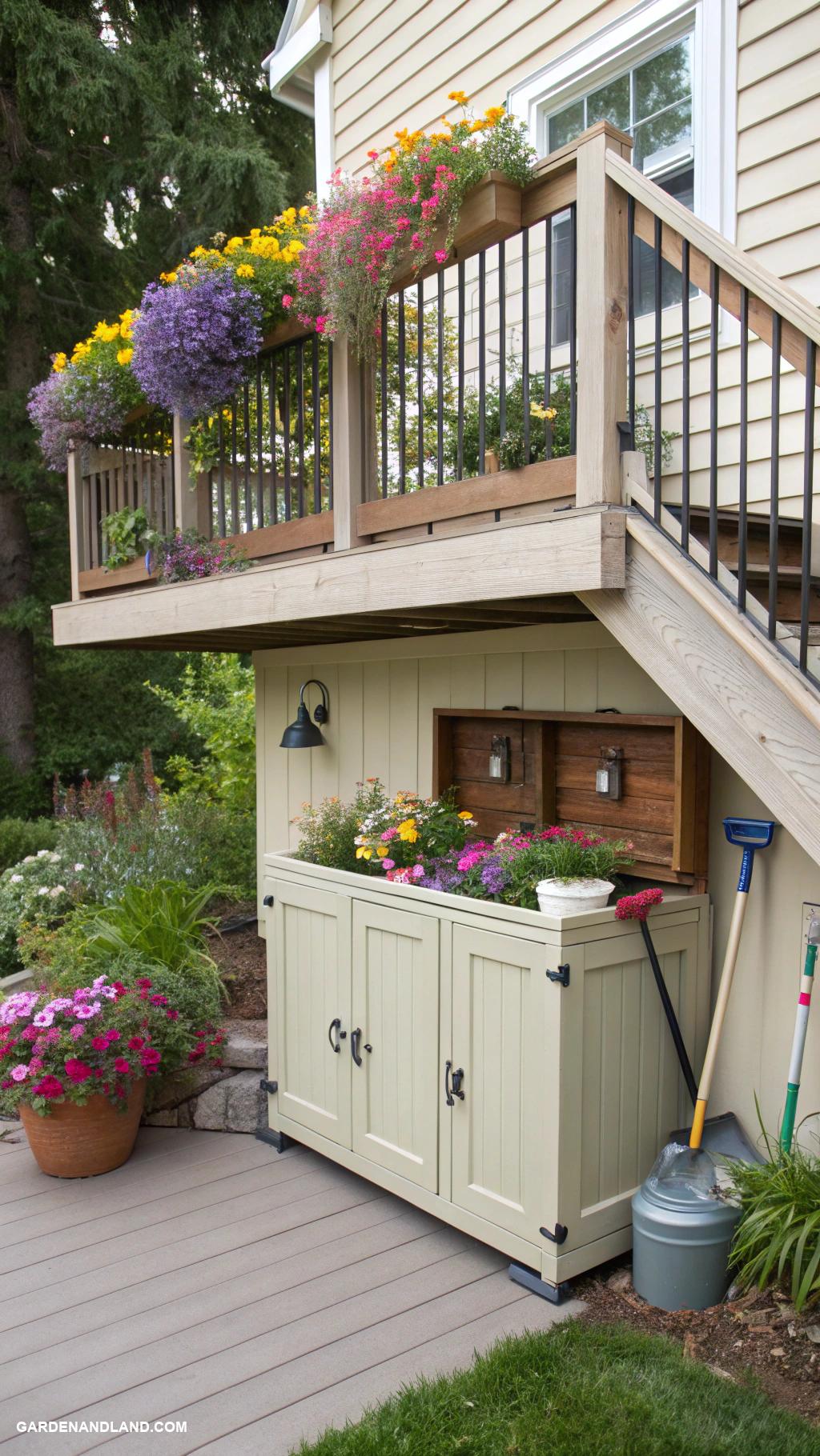 deck along side of house Under deck outdoor storage solutions