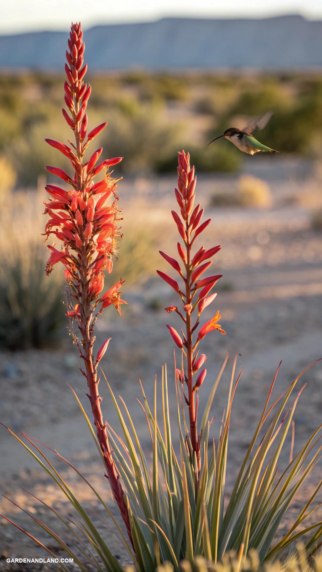 drought tolerant plants Red Yucca Striking blossoms attract hummingbirds