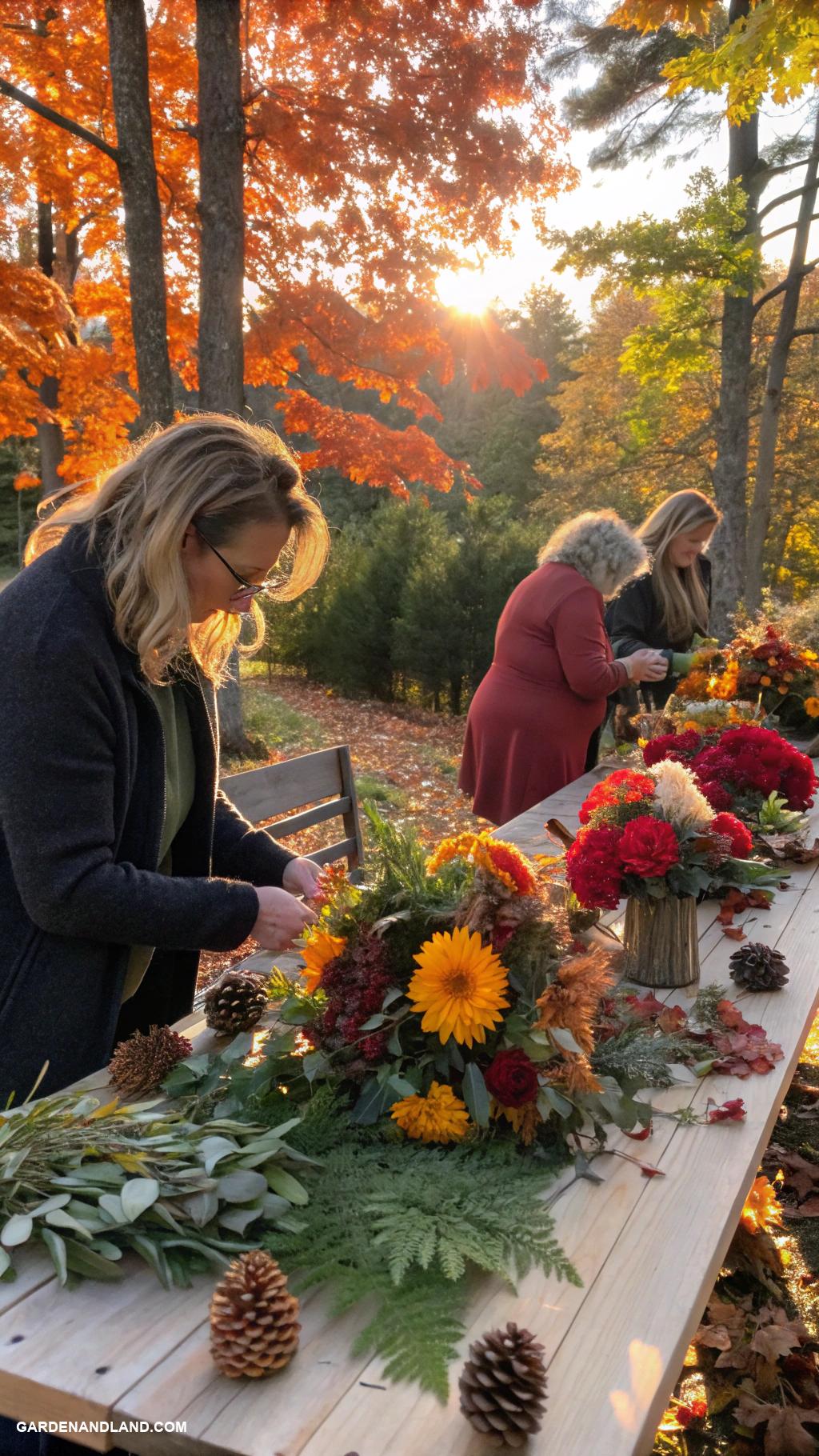 fall garden party ideas Fall flower arranging workshop activity