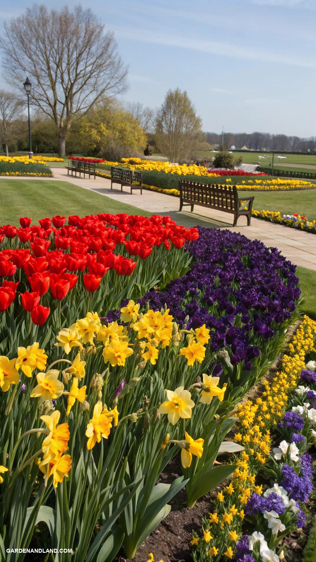 flower arrangements Color blocked flower beds for striking visuals