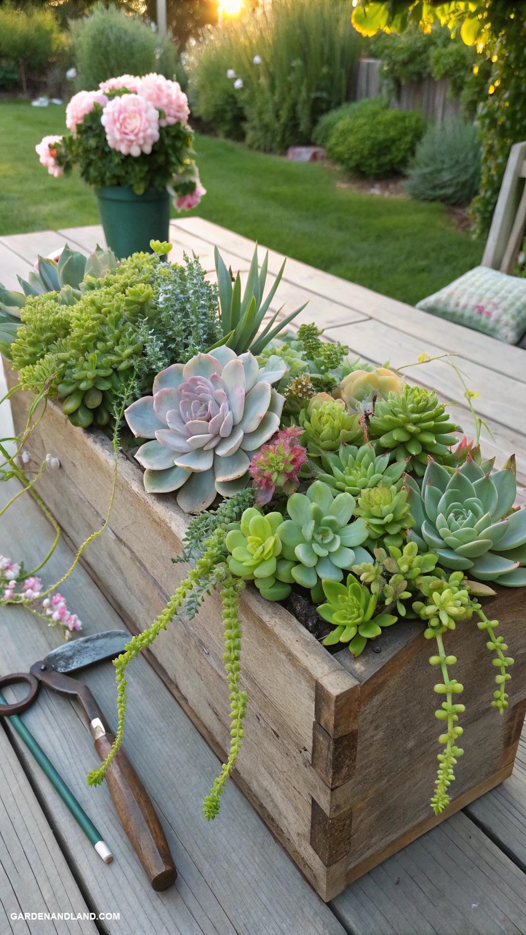 flower arrangements Succulent arrangements in rustic containers