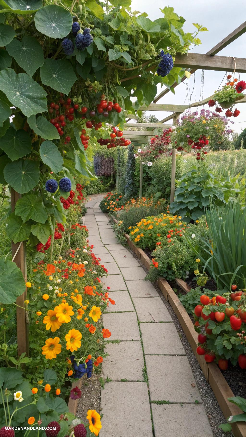 fruit garden ideas Edible flower garden with fruit accents