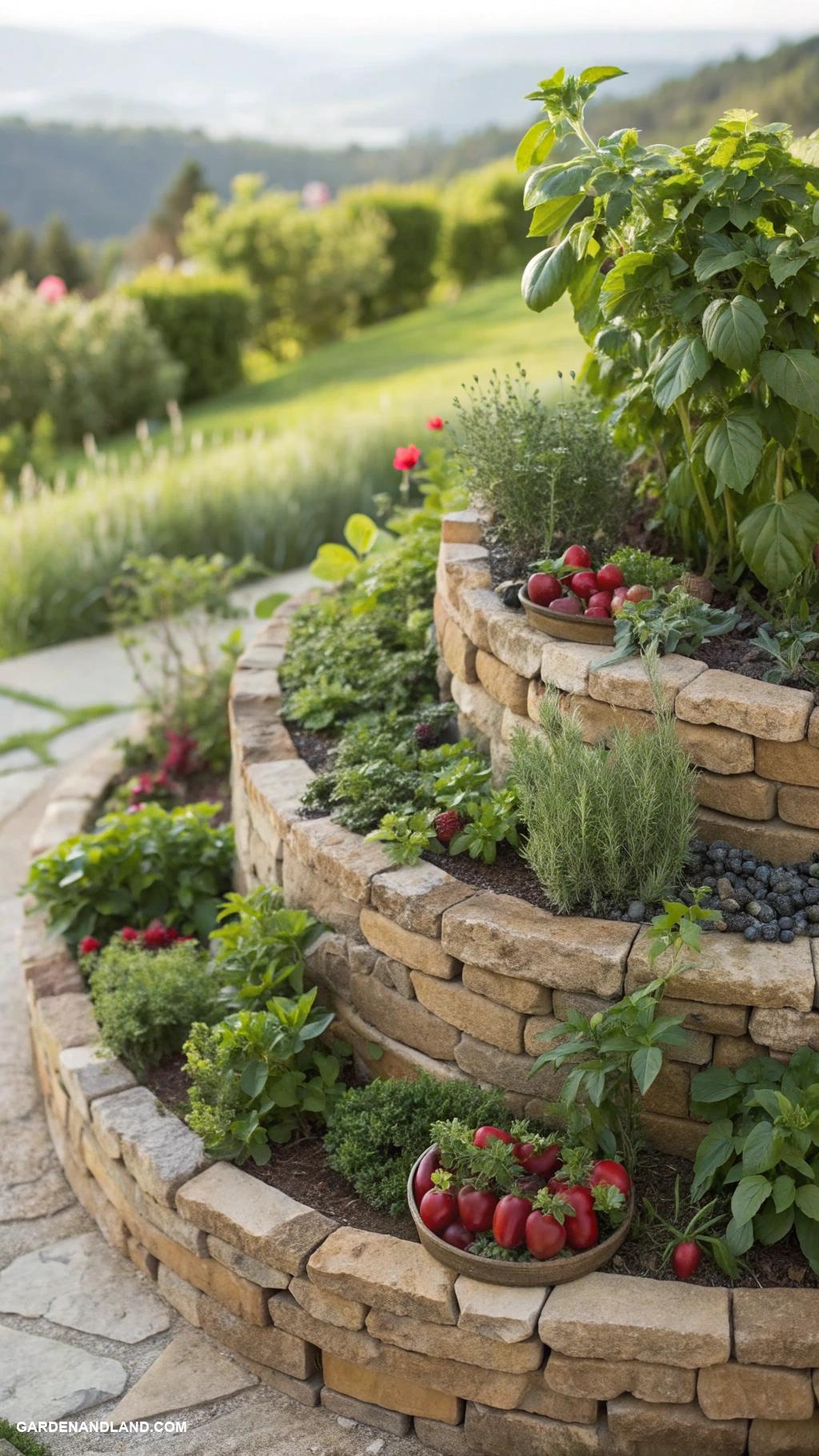 fruit garden ideas Fruit infused herb spiral garden design