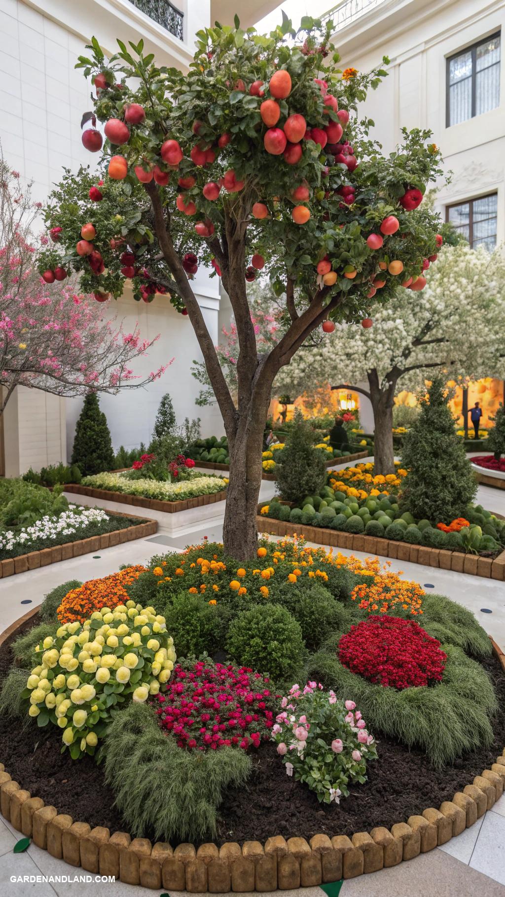 fruit garden ideas Fruit tree collage art in garden beds