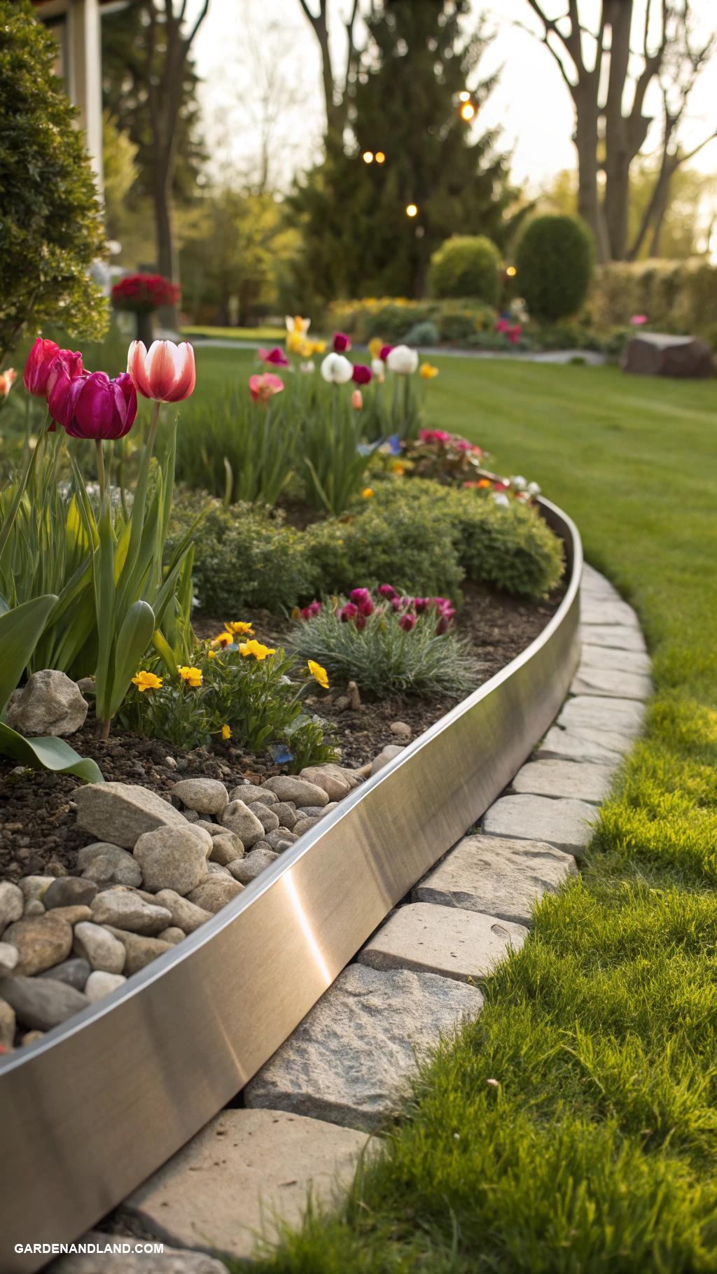 garden bed edging Metal edging for a modern touch