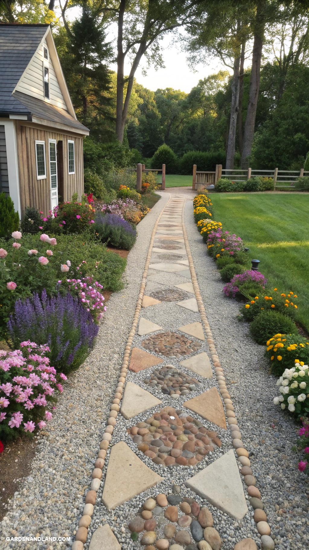 gravel driveway ideas Incorporate decorative stones for visual interest
