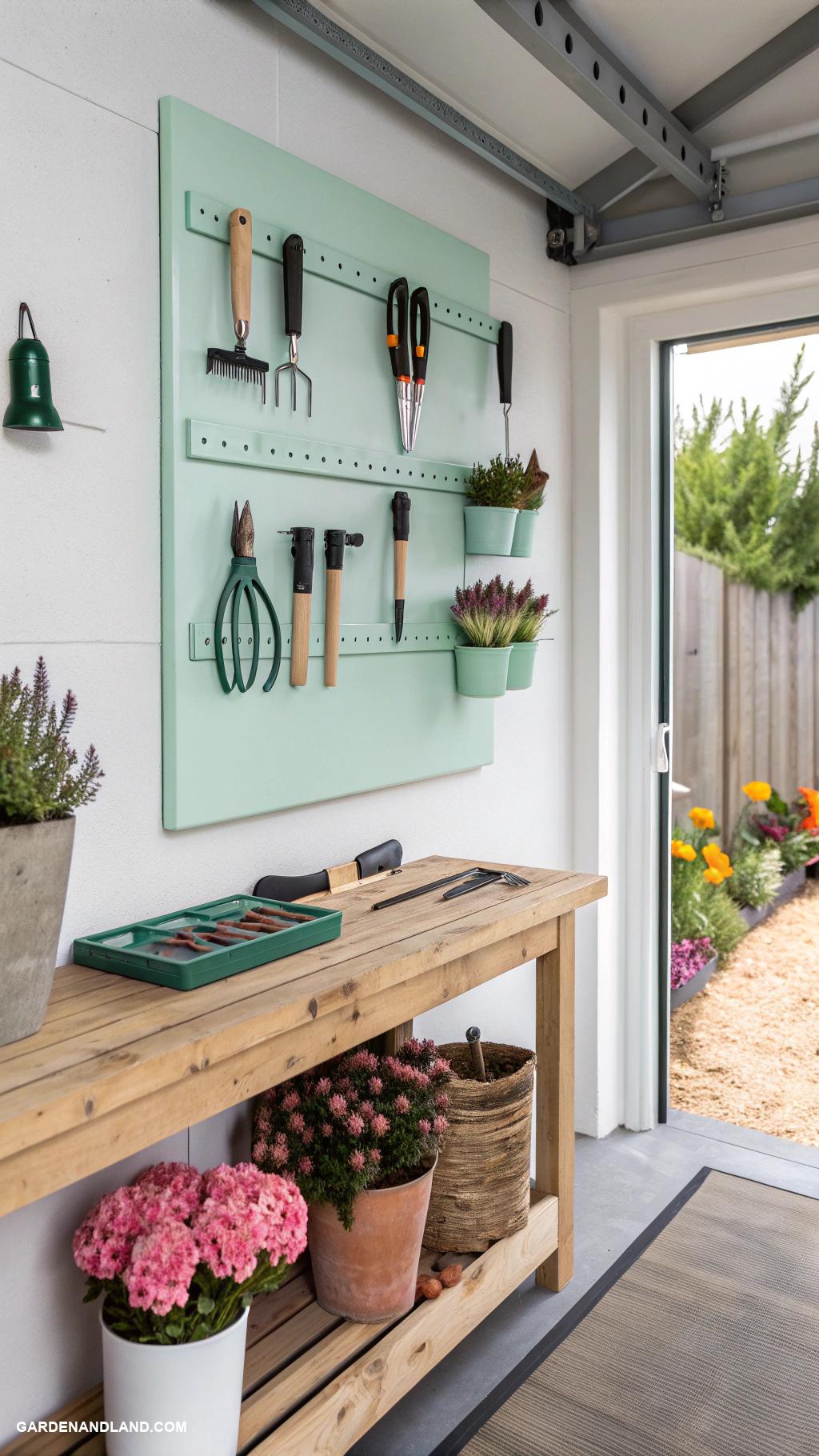 landscaping tools organization ideas Magnetic strips for metal tool storage