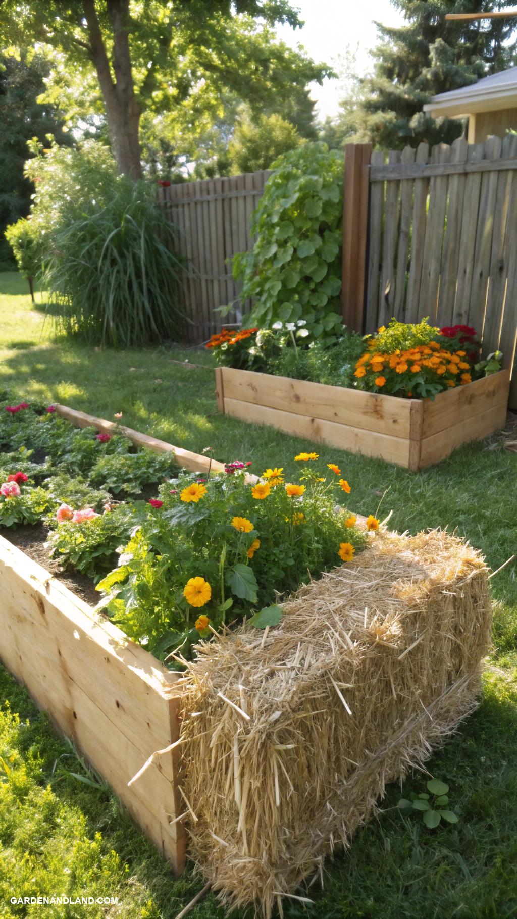 raised garden beds Straw bales for easy planting