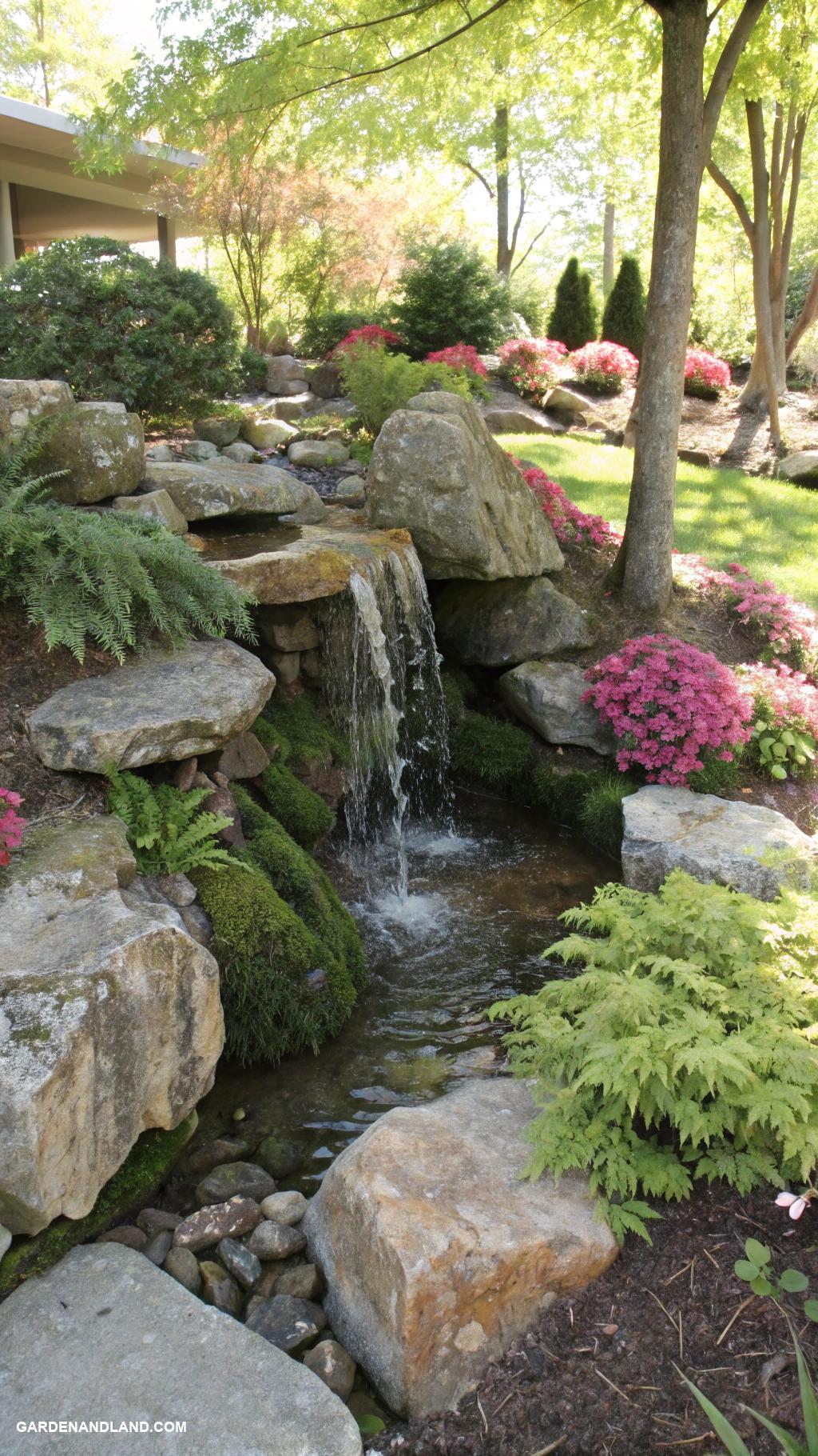 rock garden ideas Miniature rock waterfall for tranquility