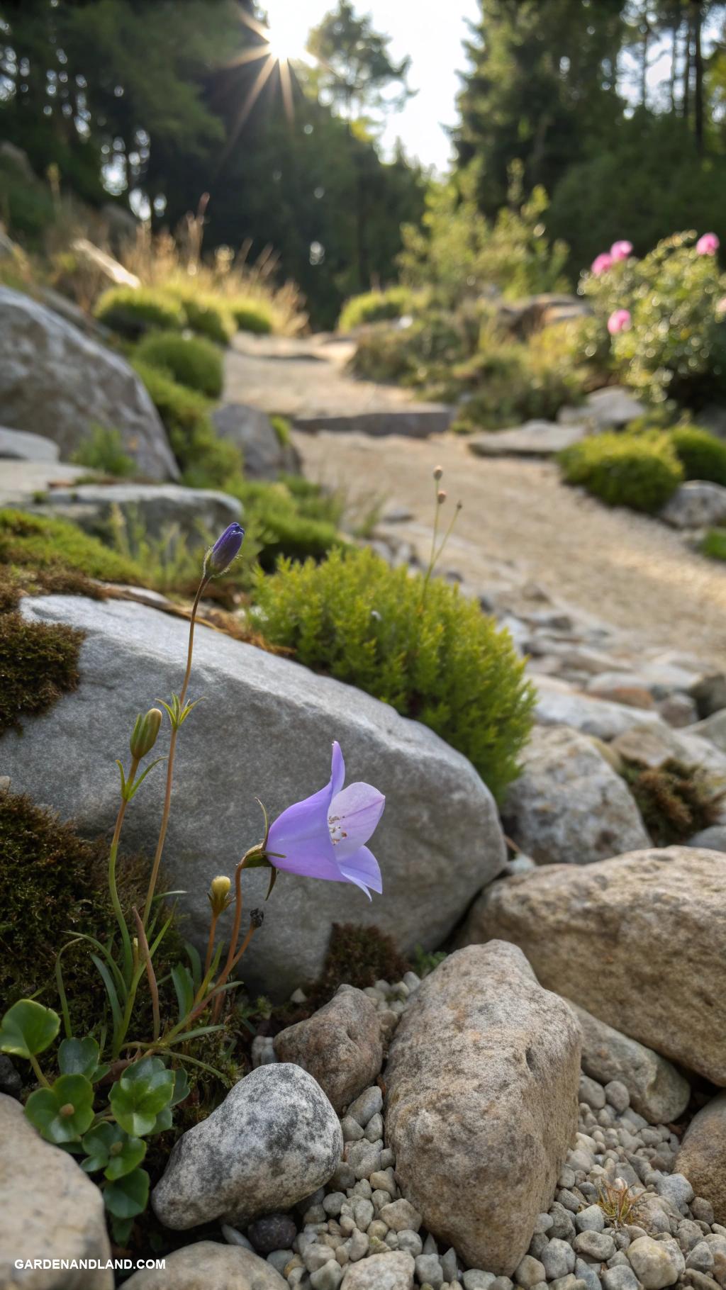 rock garden ideas Wildflower interspersed among rocks and boulders