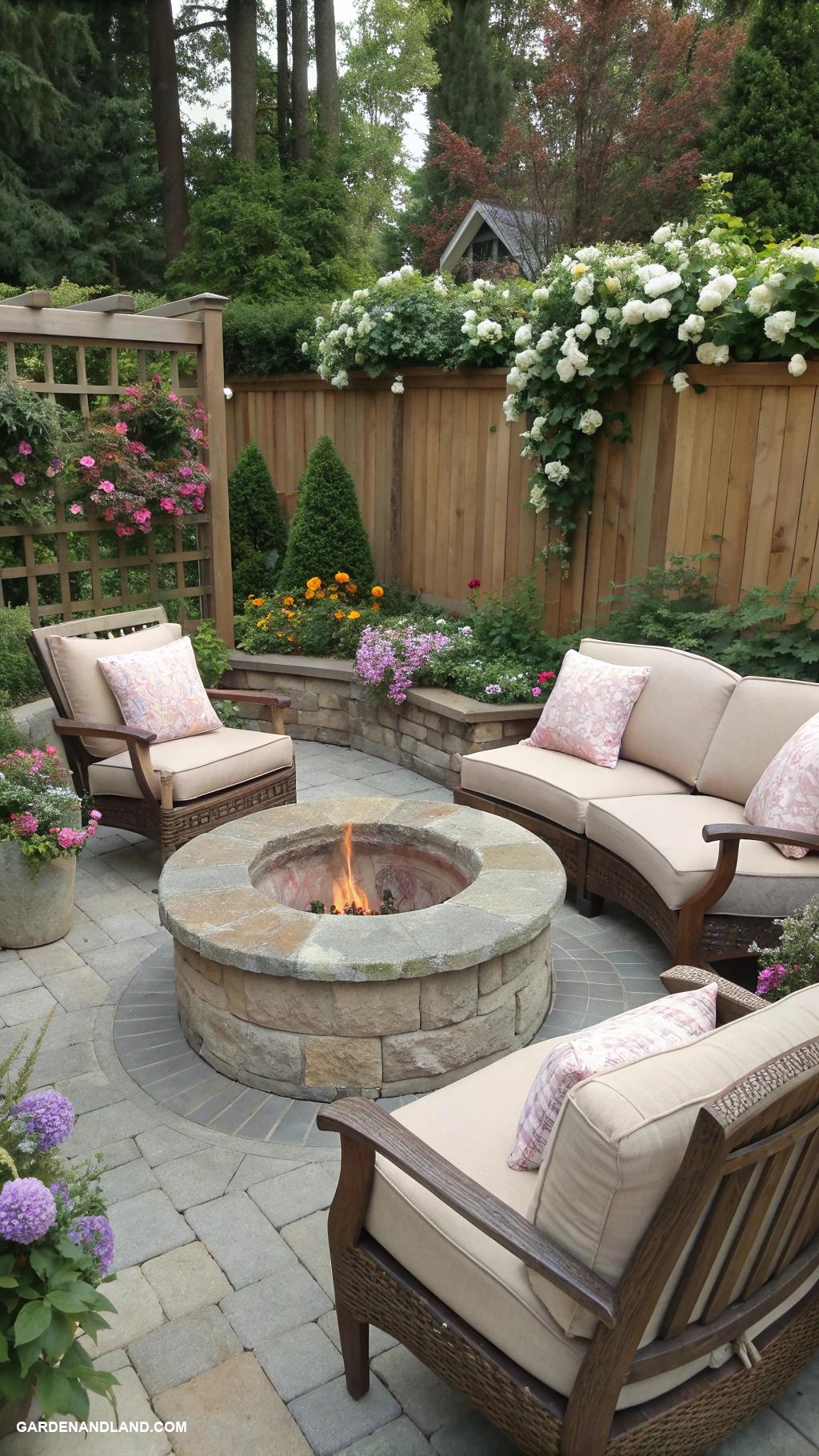 small backyard ideas Cozy fire pit seating area