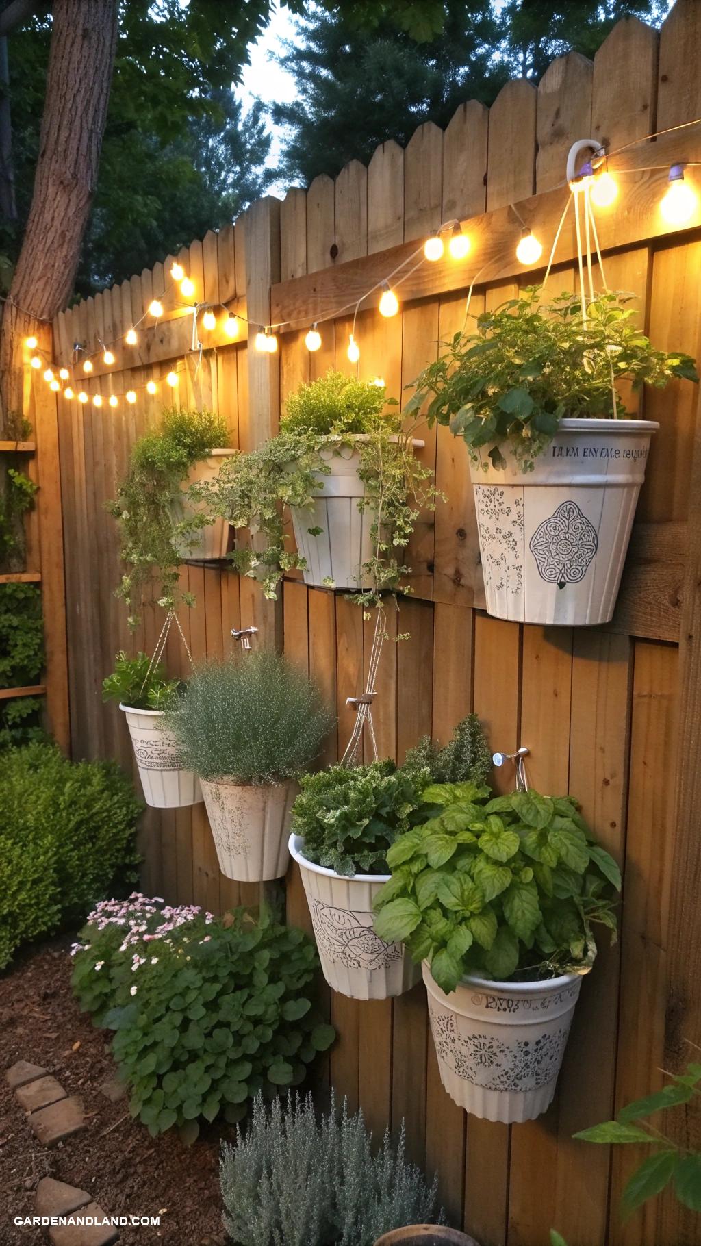 small backyard ideas Hanging herb garden on walls