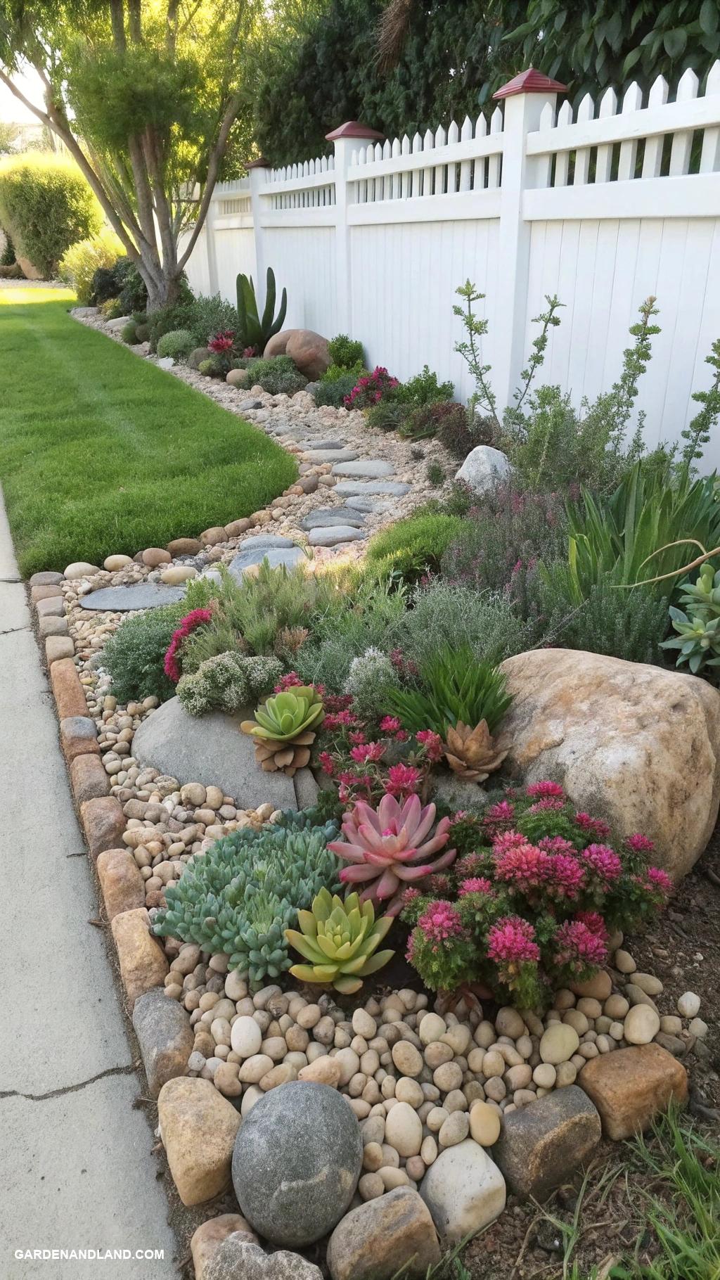 small backyard ideas Miniature rock garden with succulents