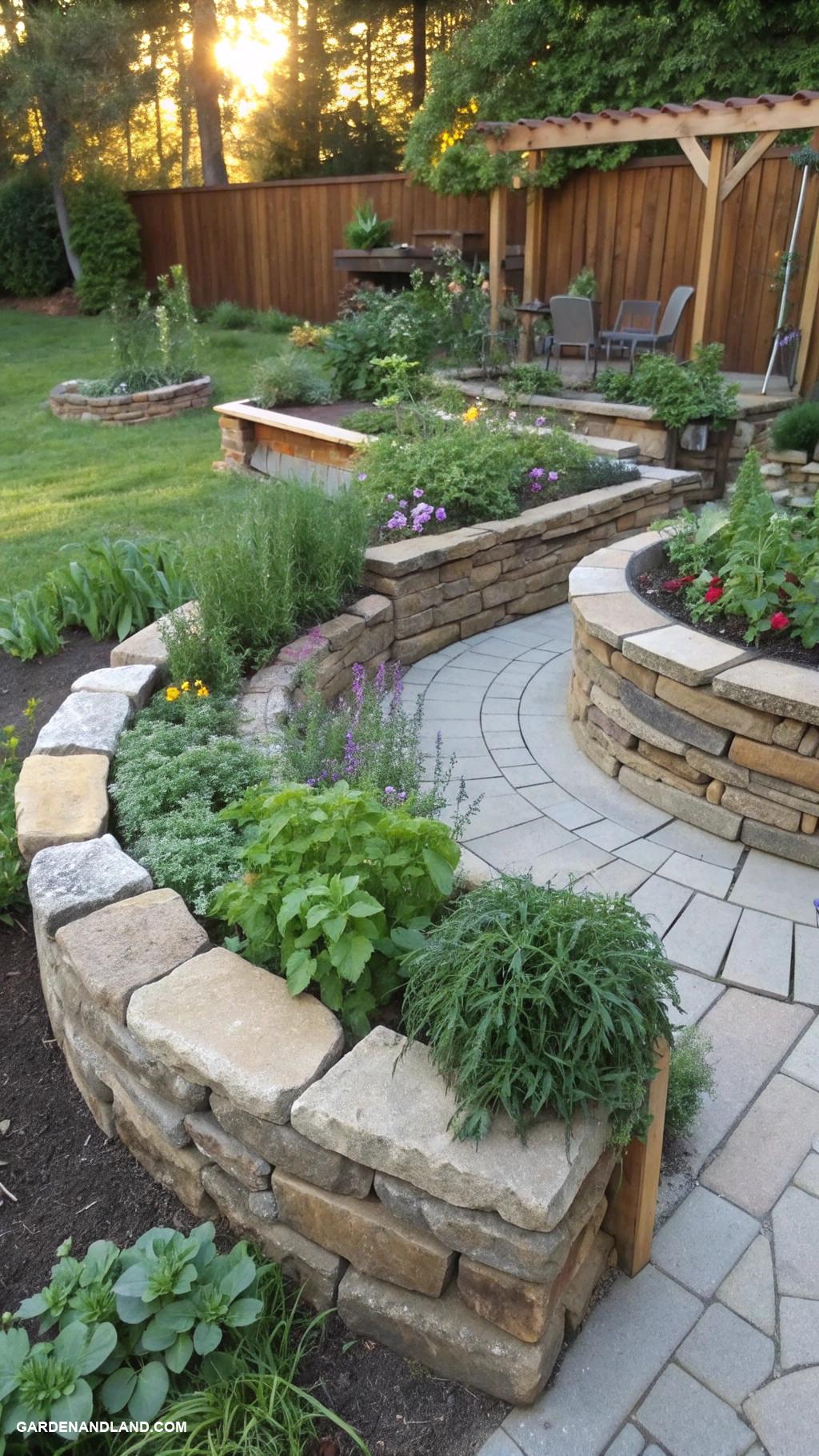 vegetable garden ideas Herb spirals for easy access and aesthetics