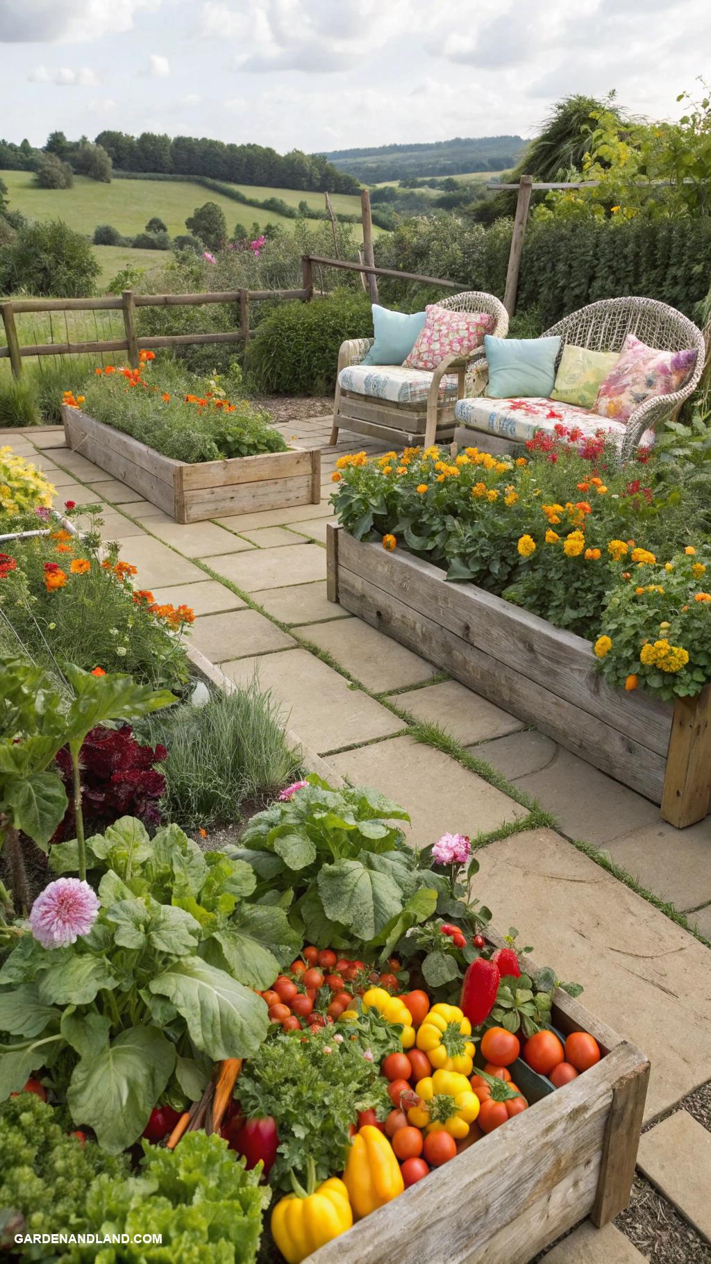 vegetable garden ideas Incorporate edible flowers for visual appeal