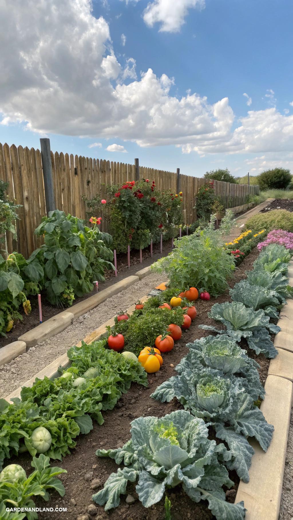vegetable garden ideas Succulent borders in vegetable plots