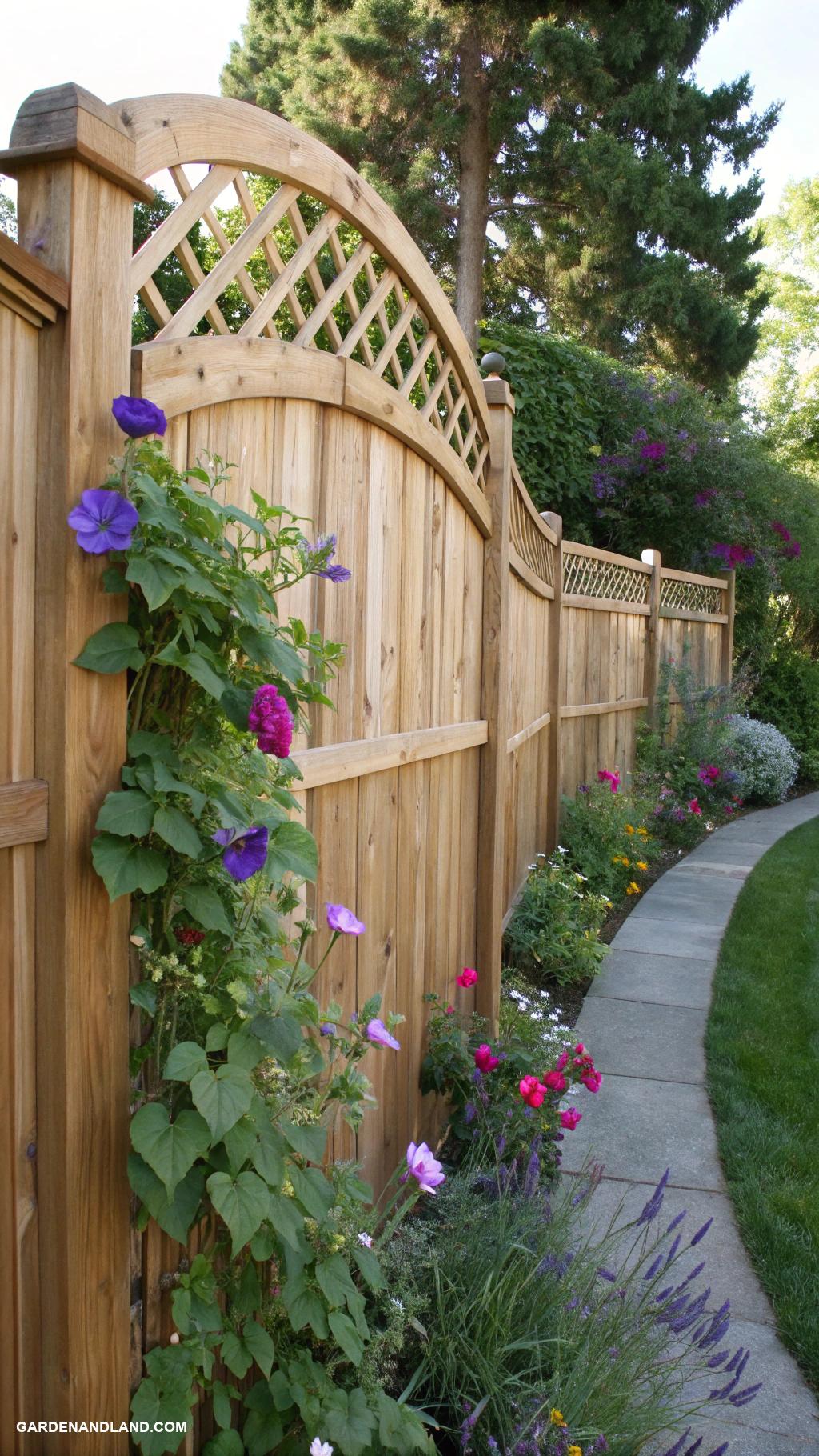 wood fence ideas Curved wooden fence for unique touch