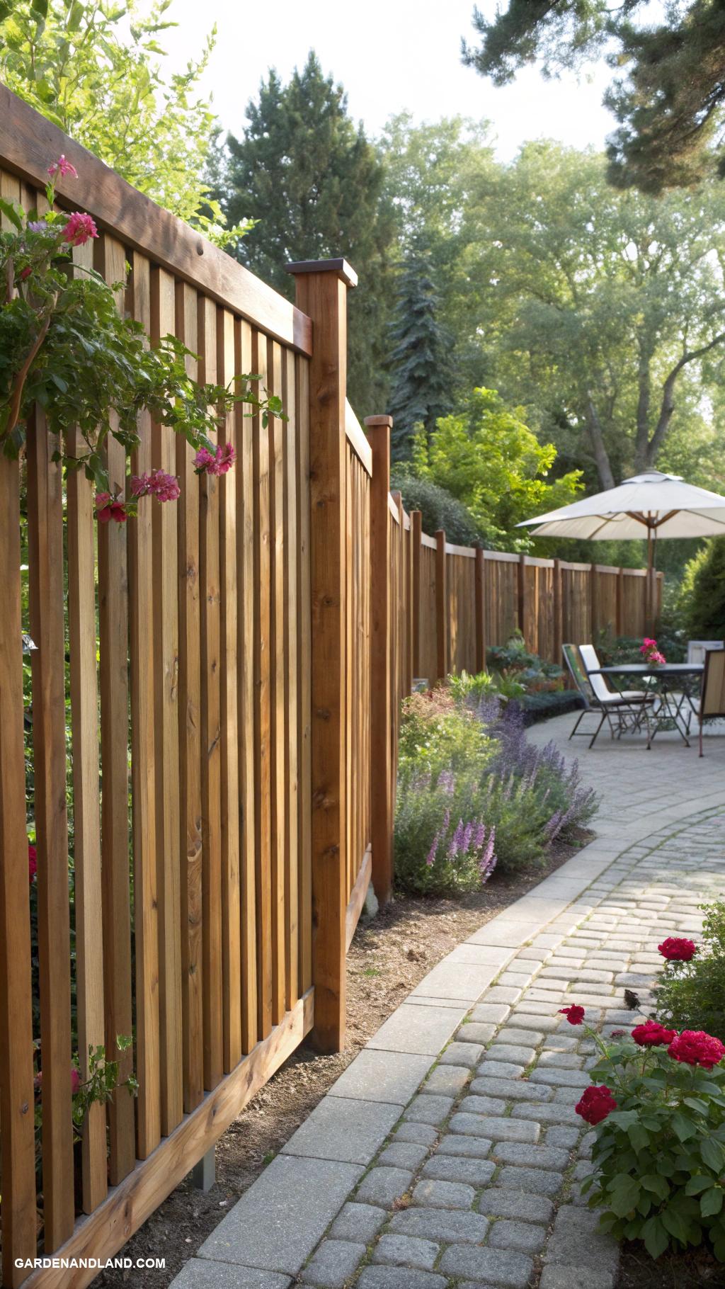 wood fence ideas Vertical slats with alternating heights